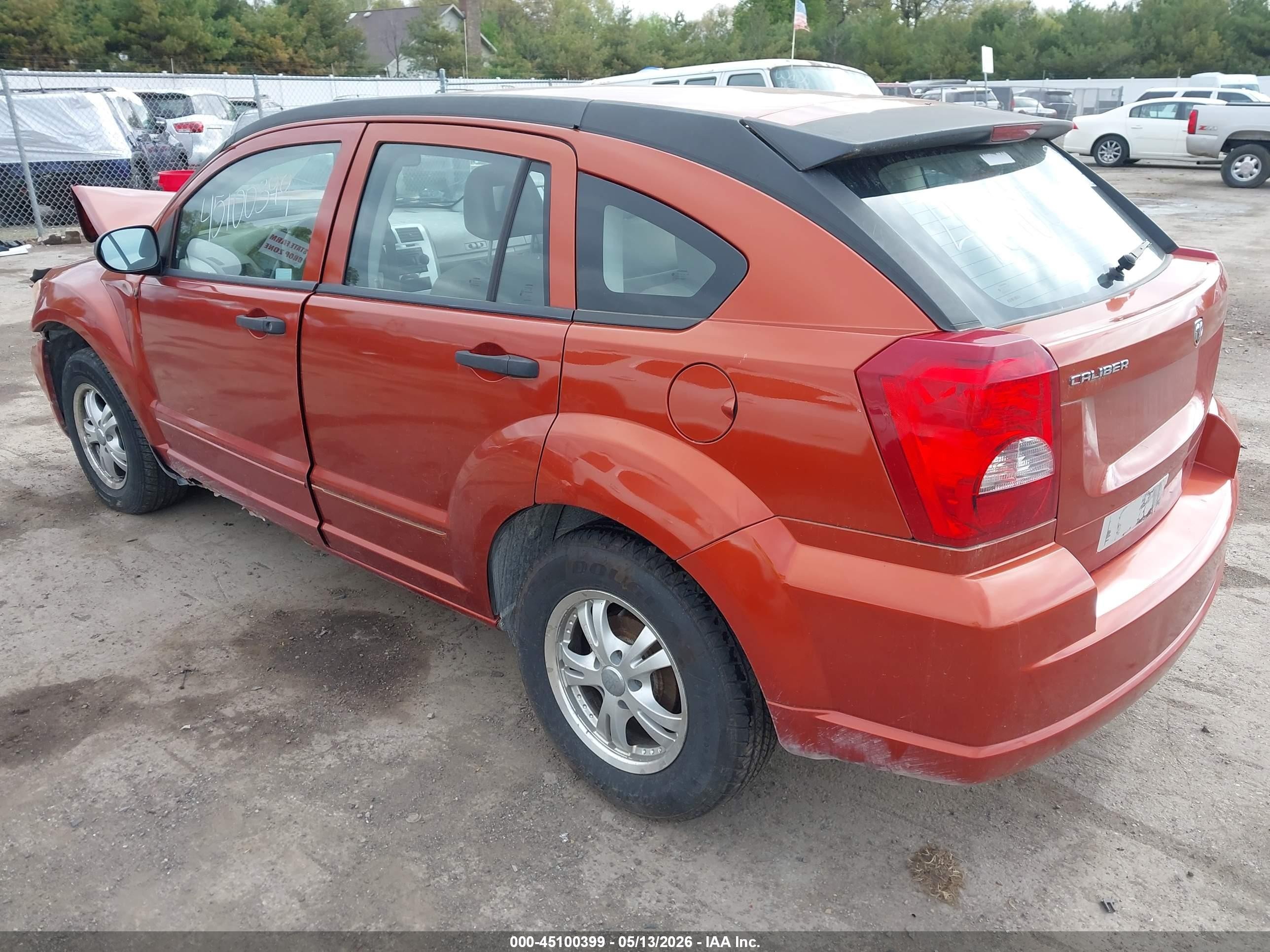 2007 Dodge Caliber   Orange vin: 1B3HB28B07D177697