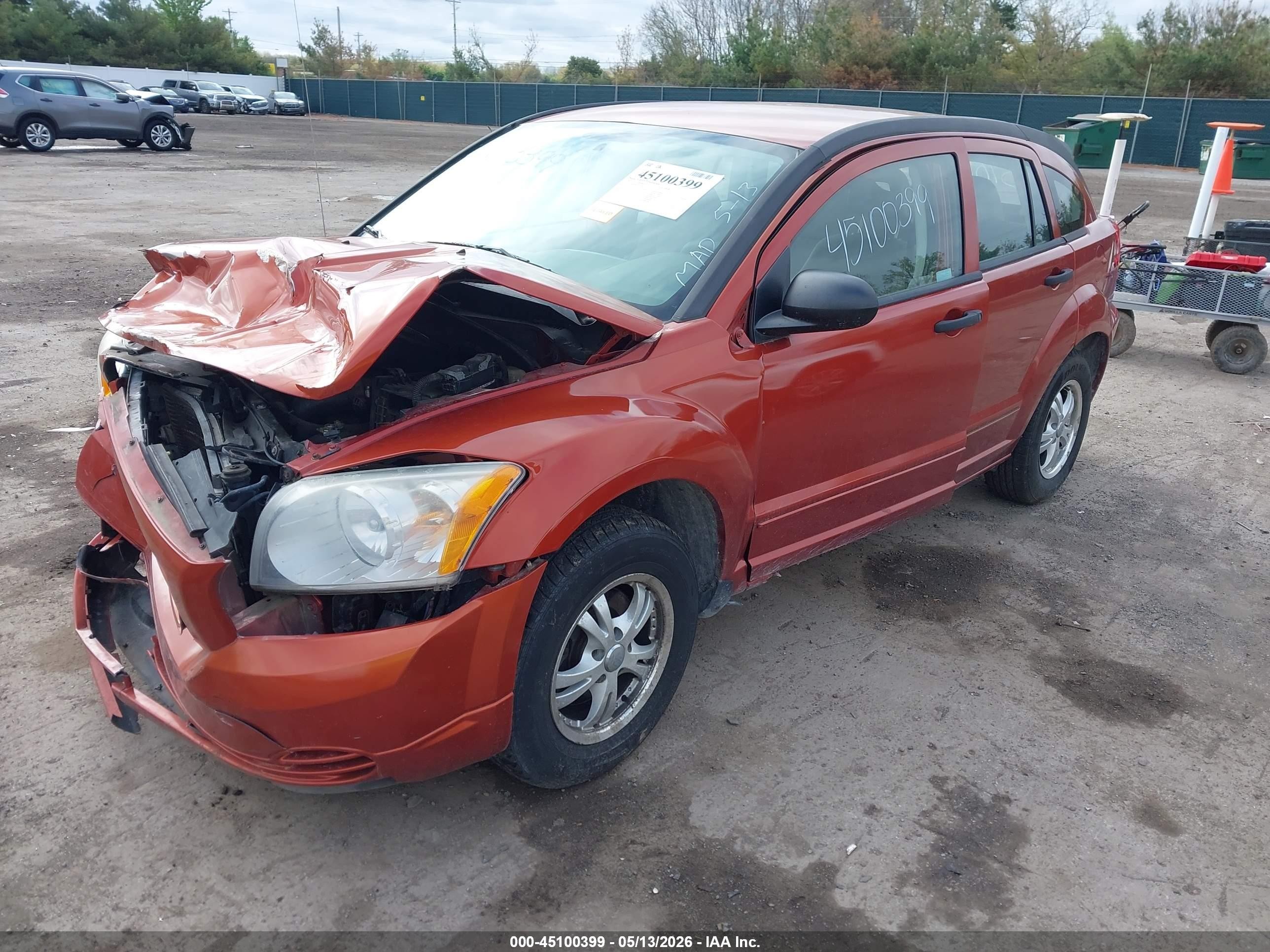 2007 Dodge Caliber   Orange vin: 1B3HB28B07D177697
