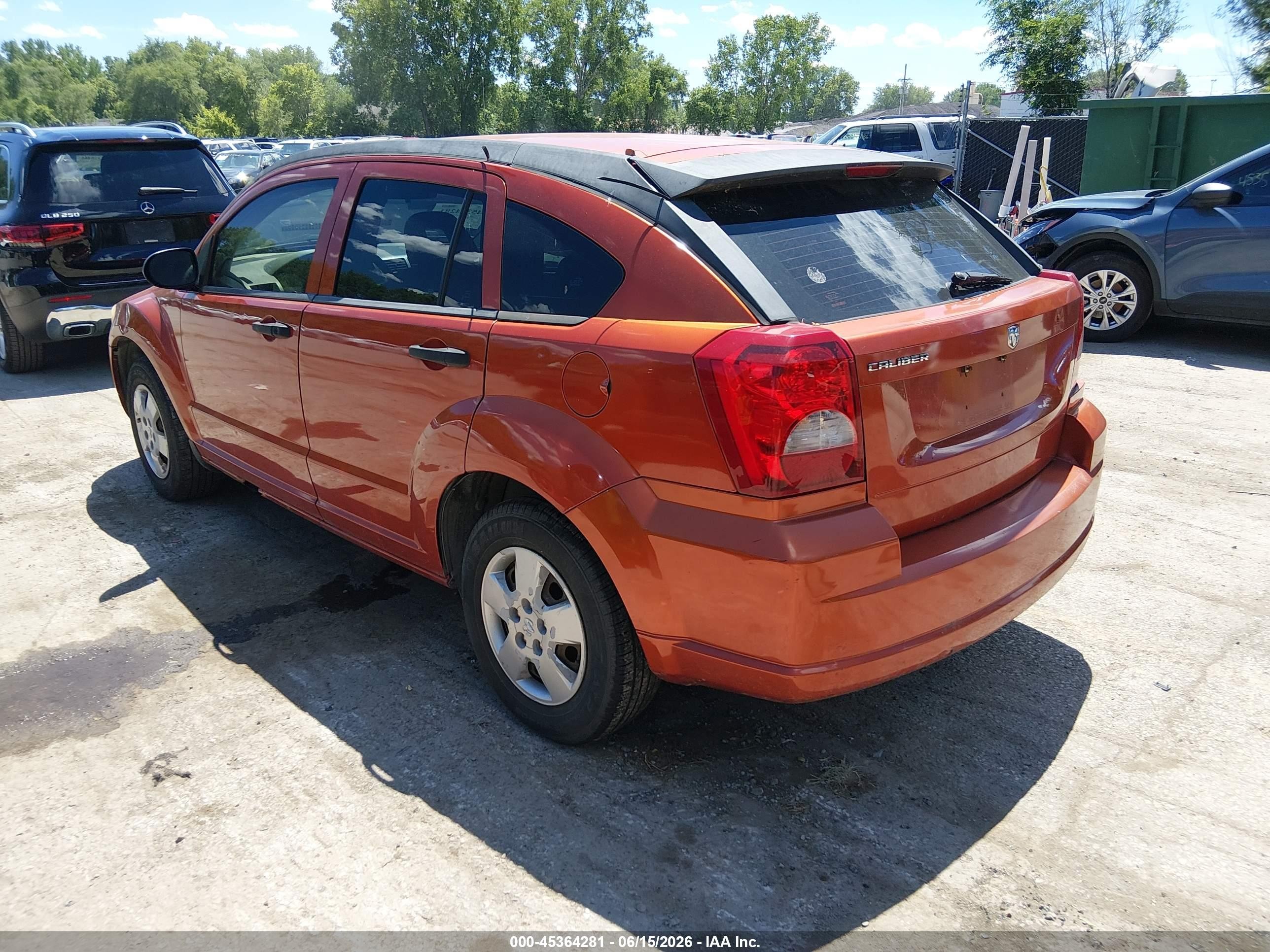 2007 Dodge Caliber   Оранжевый vin: 1B3HB28B37D197992