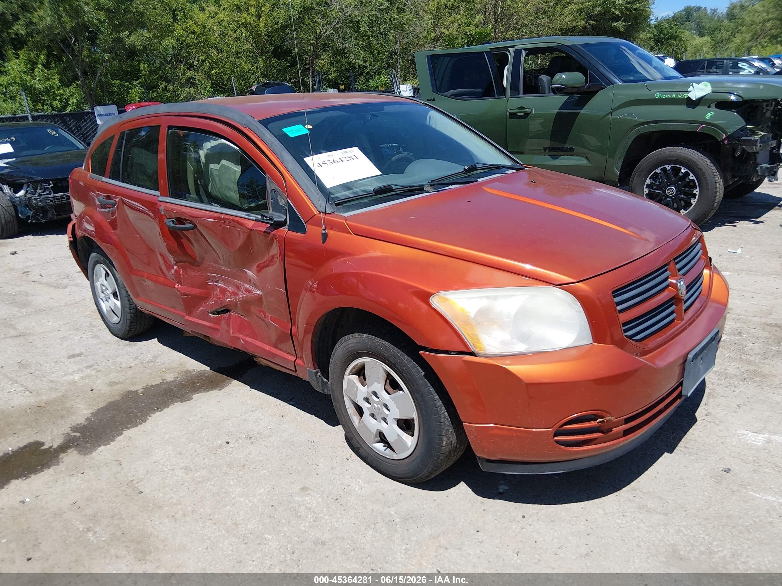 2007 Dodge Caliber   Оранжевый vin: 1B3HB28B37D197992