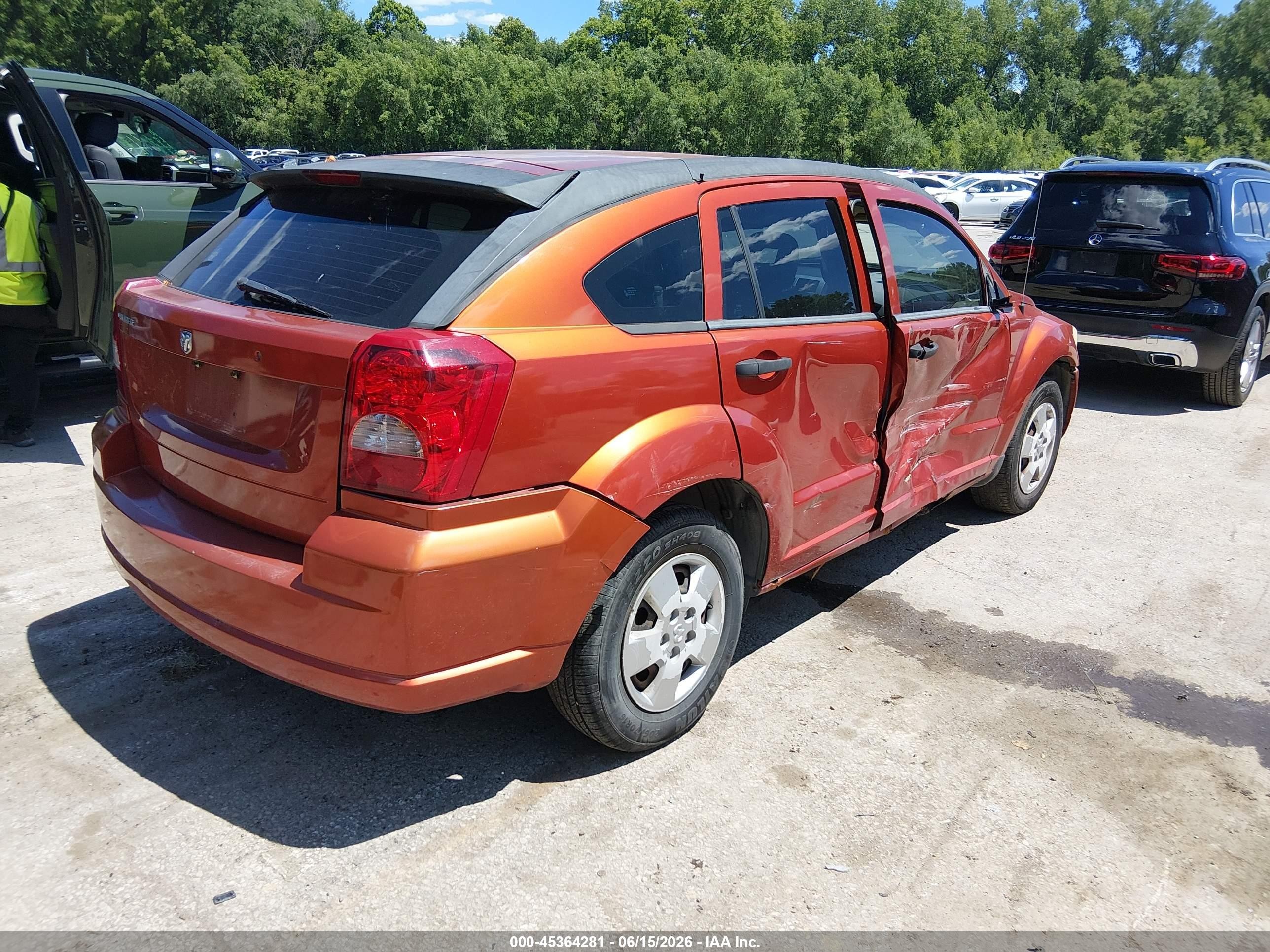 2007 Dodge Caliber   Оранжевый vin: 1B3HB28B37D197992