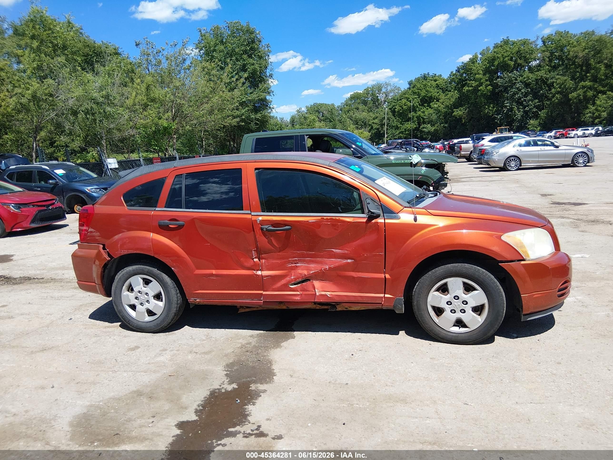 2007 Dodge Caliber   Оранжевый vin: 1B3HB28B37D197992