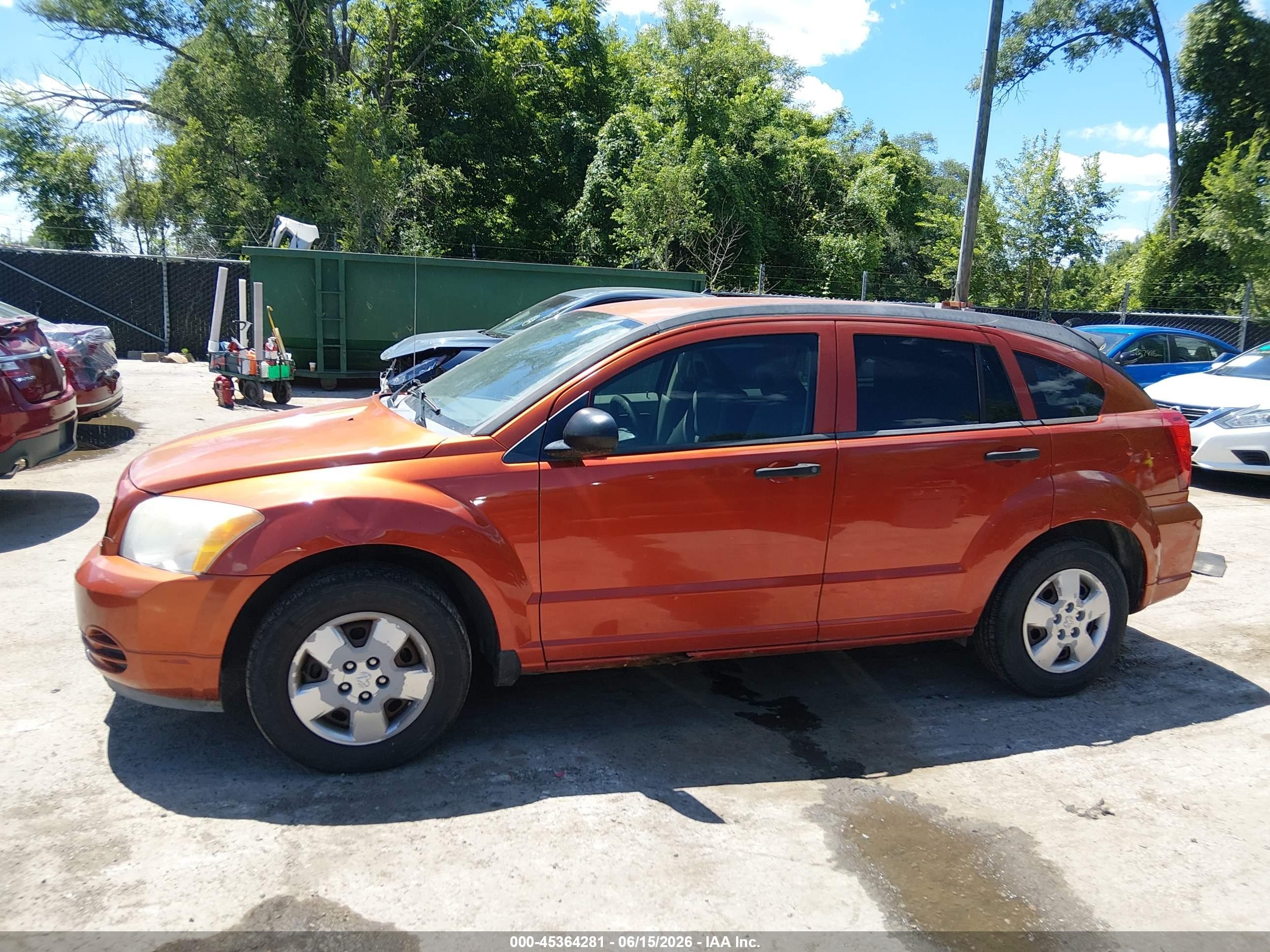 2007 Dodge Caliber   Оранжевый vin: 1B3HB28B37D197992