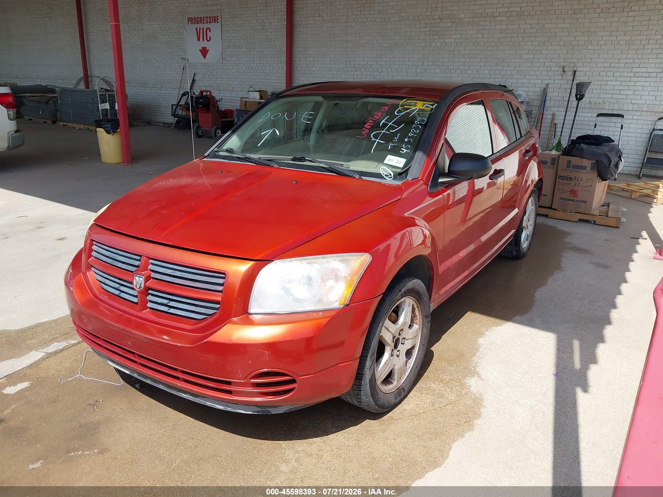 2008 Dodge Caliber Se Orange vin: 1B3HB28B38D503400