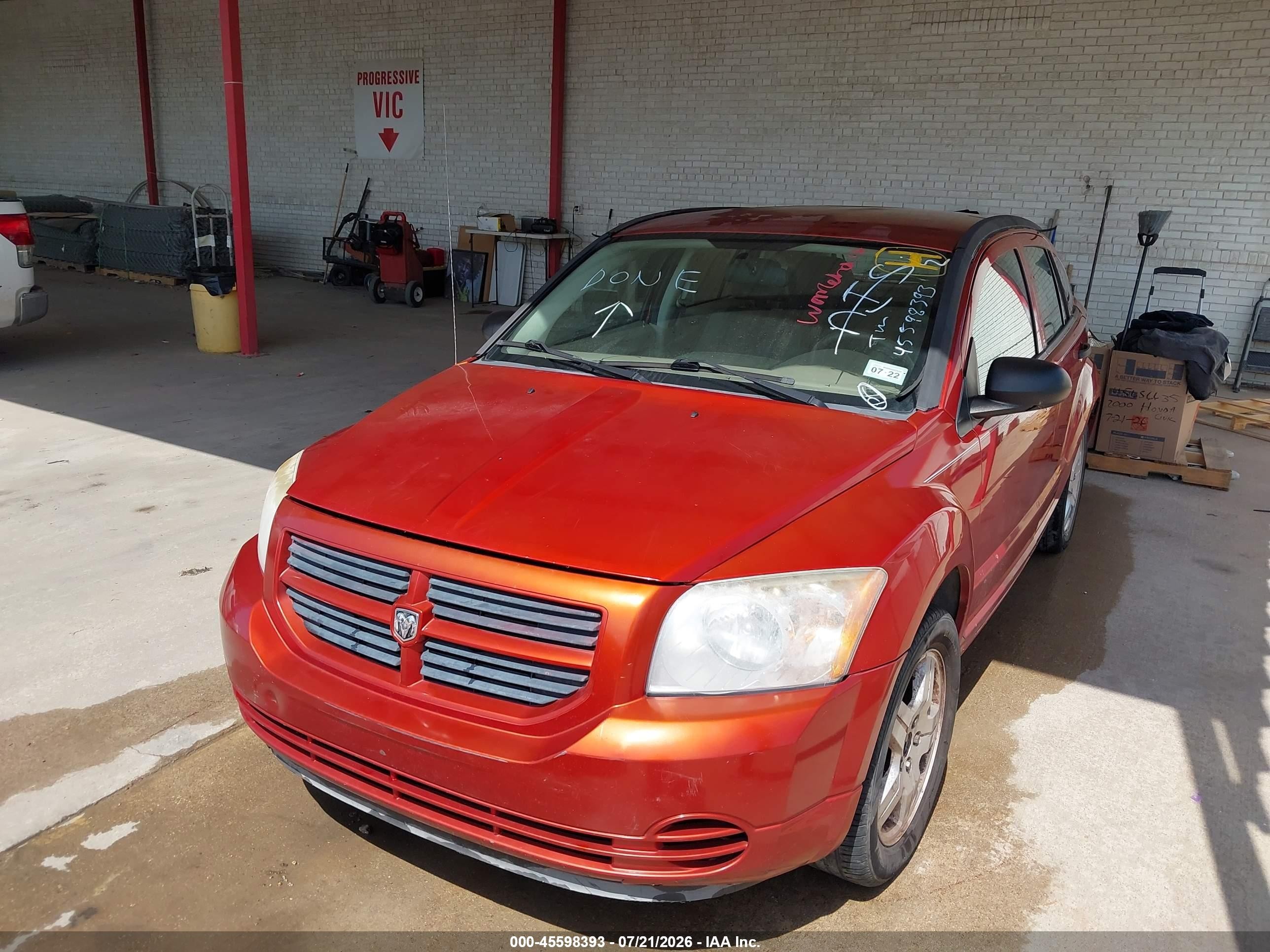 2008 Dodge Caliber Se Orange vin: 1B3HB28B38D503400