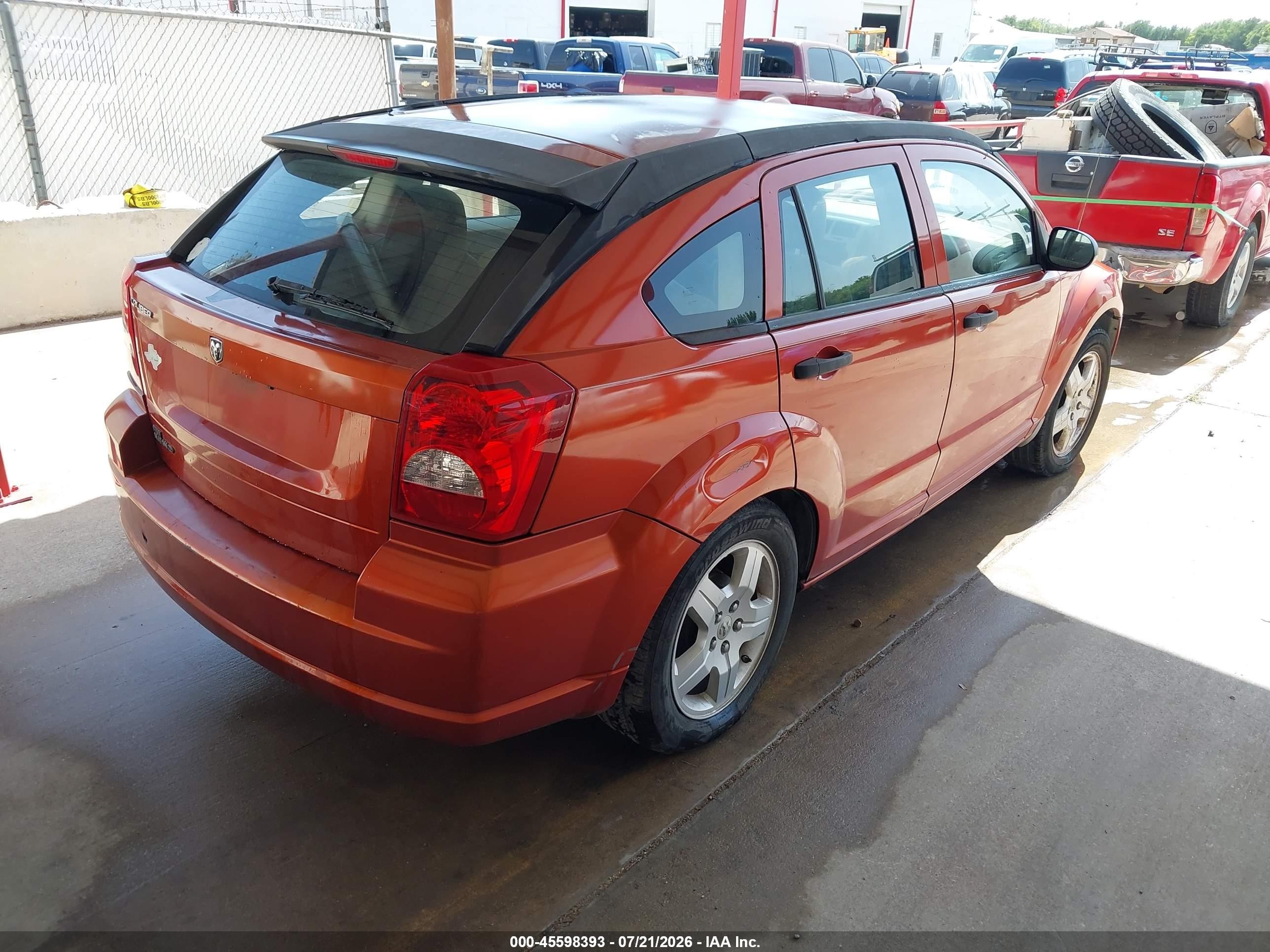 2008 Dodge Caliber Se Orange vin: 1B3HB28B38D503400