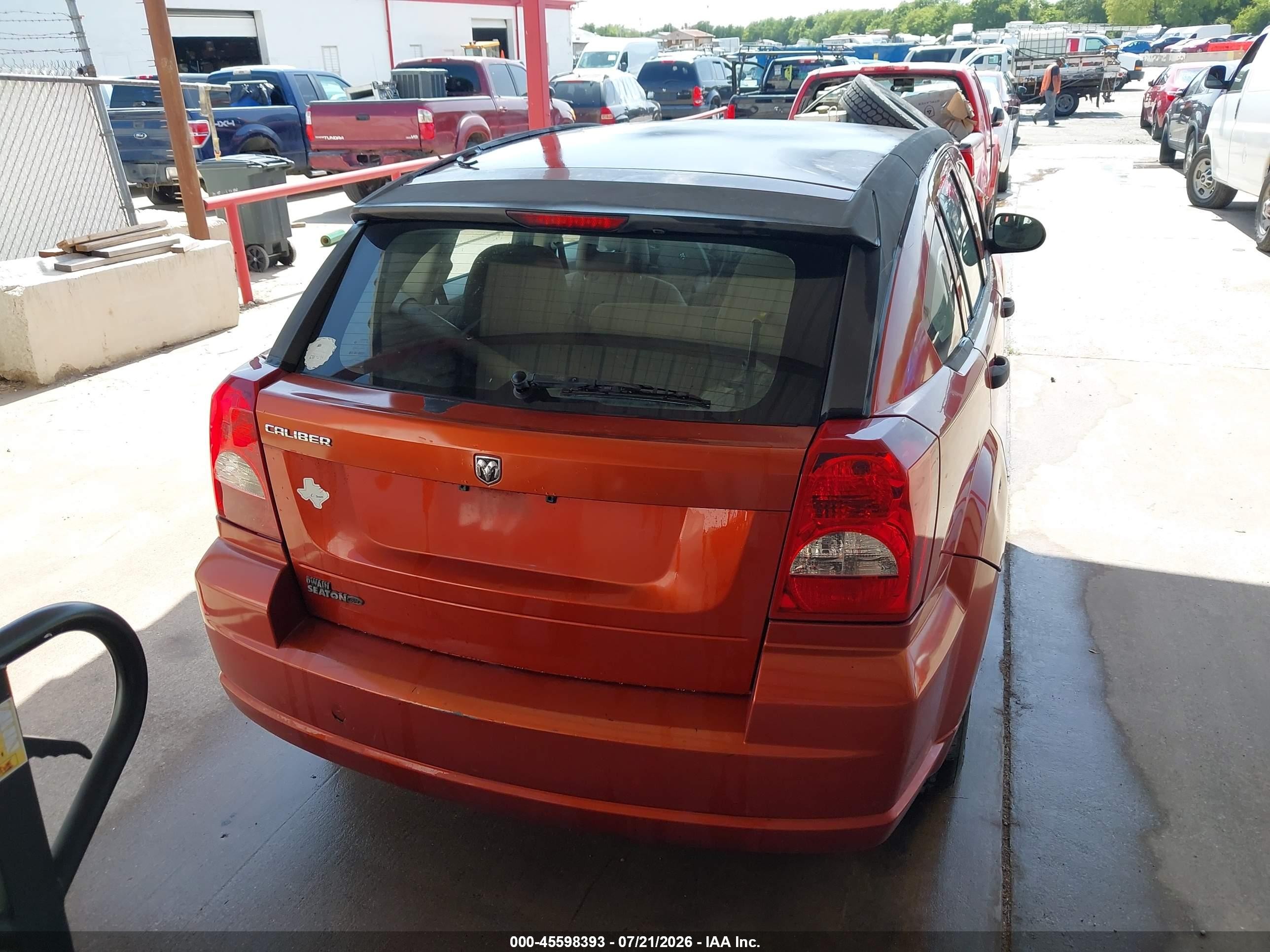2008 Dodge Caliber Se Orange vin: 1B3HB28B38D503400