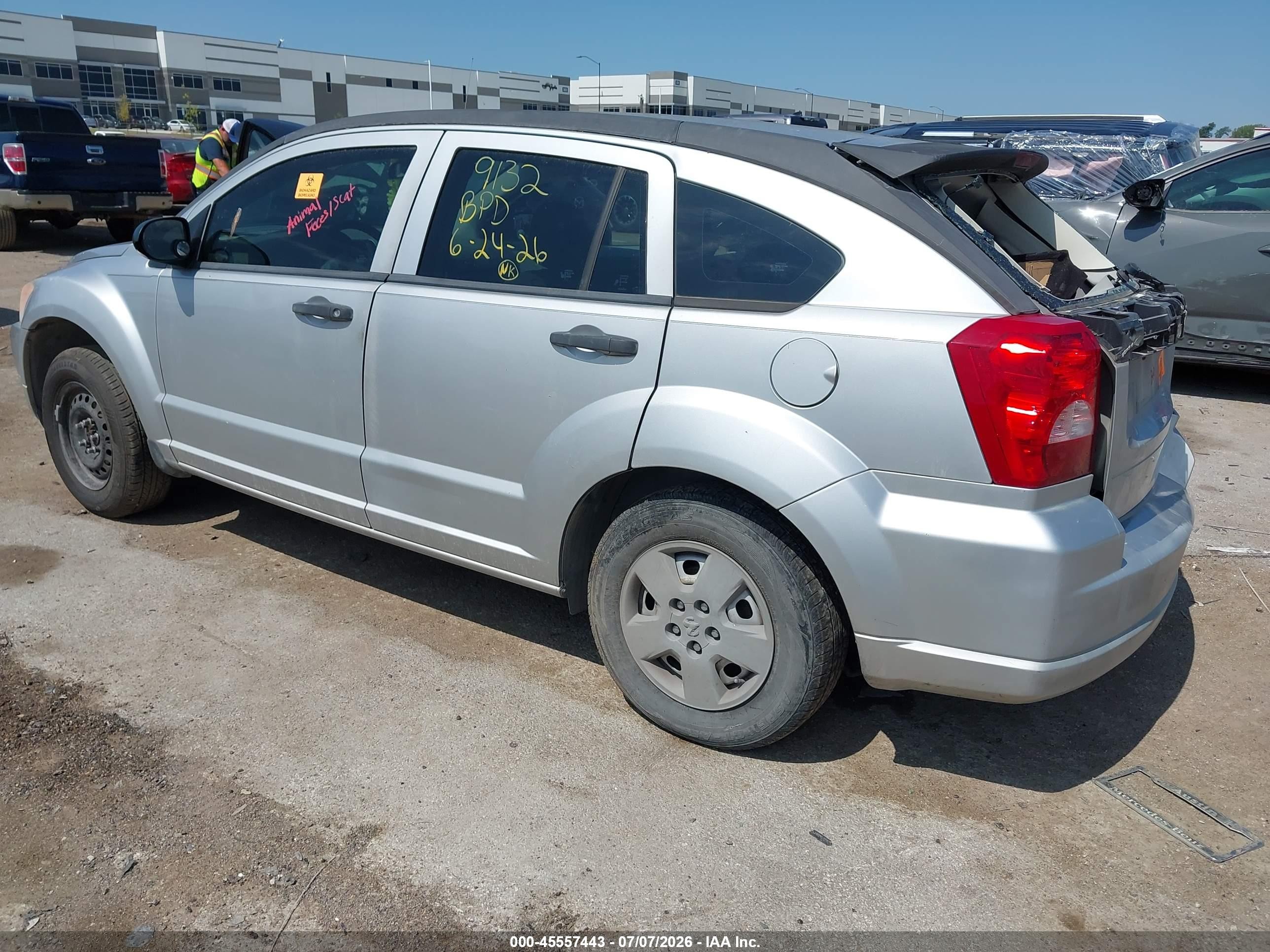 2007 Dodge Caliber   Silver vin: 1B3HB28B57D314651