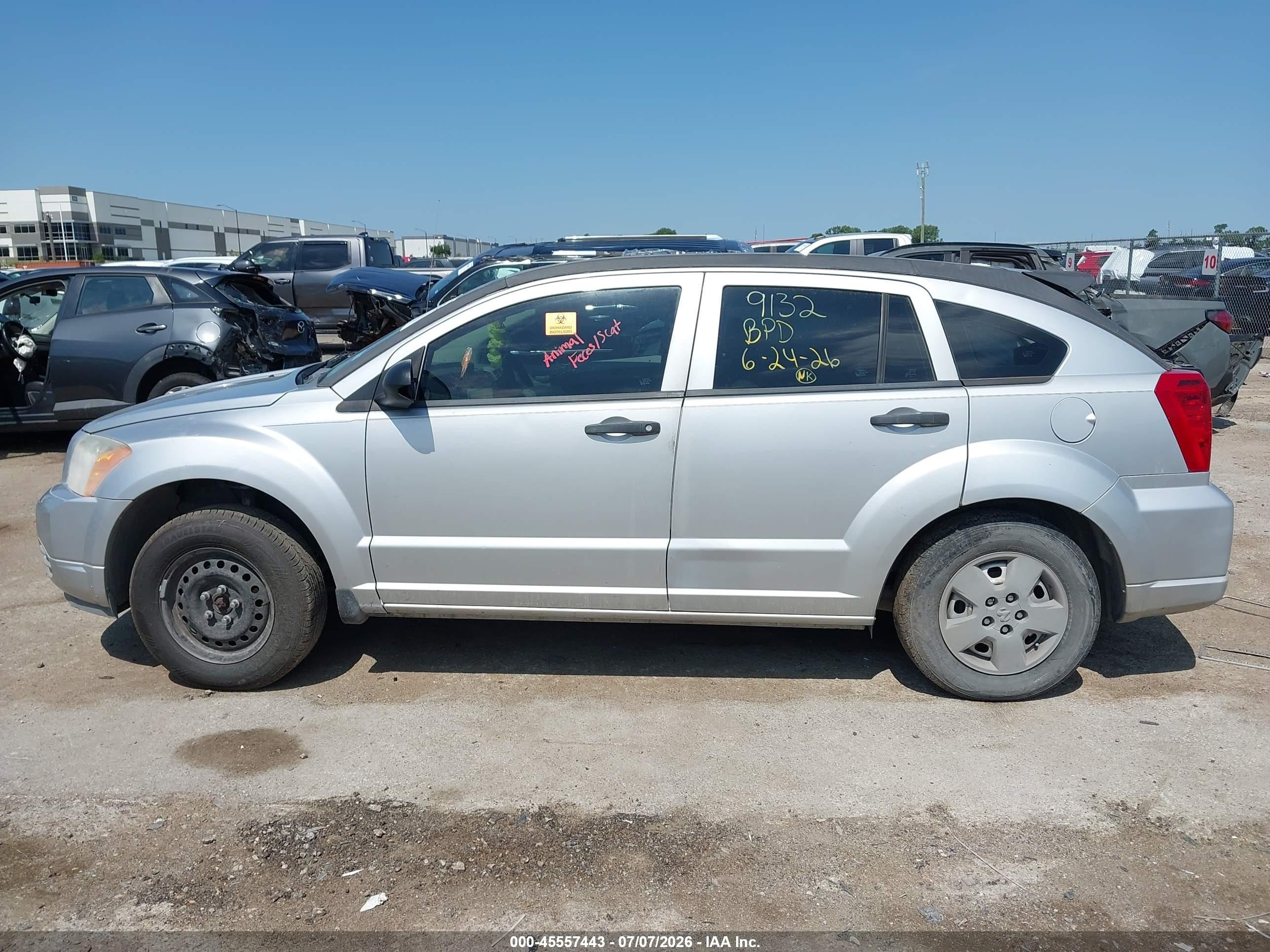 2007 Dodge Caliber   Silver vin: 1B3HB28B57D314651