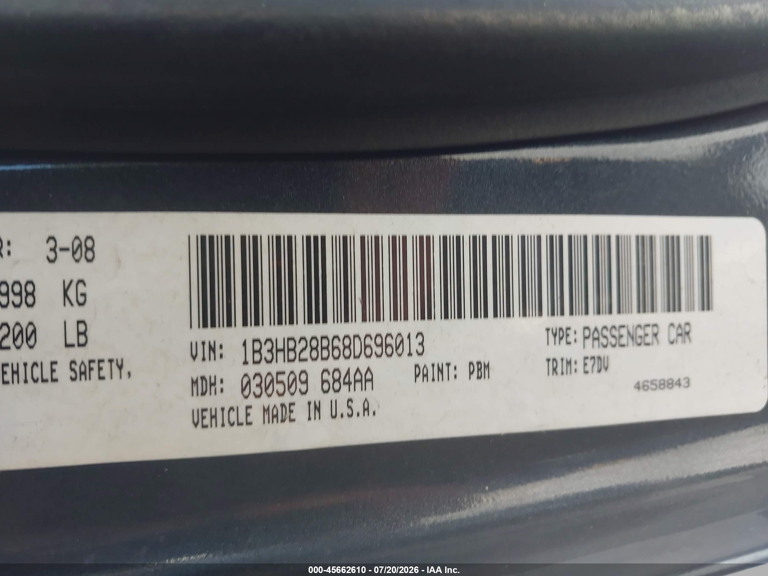 2008 Dodge Caliber Se Gray vin: 1B3HB28B68D696013
