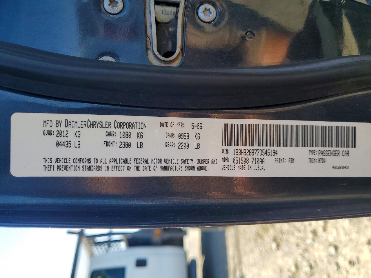 2007 Dodge Caliber Blue vin: 1B3HB28B77D545194