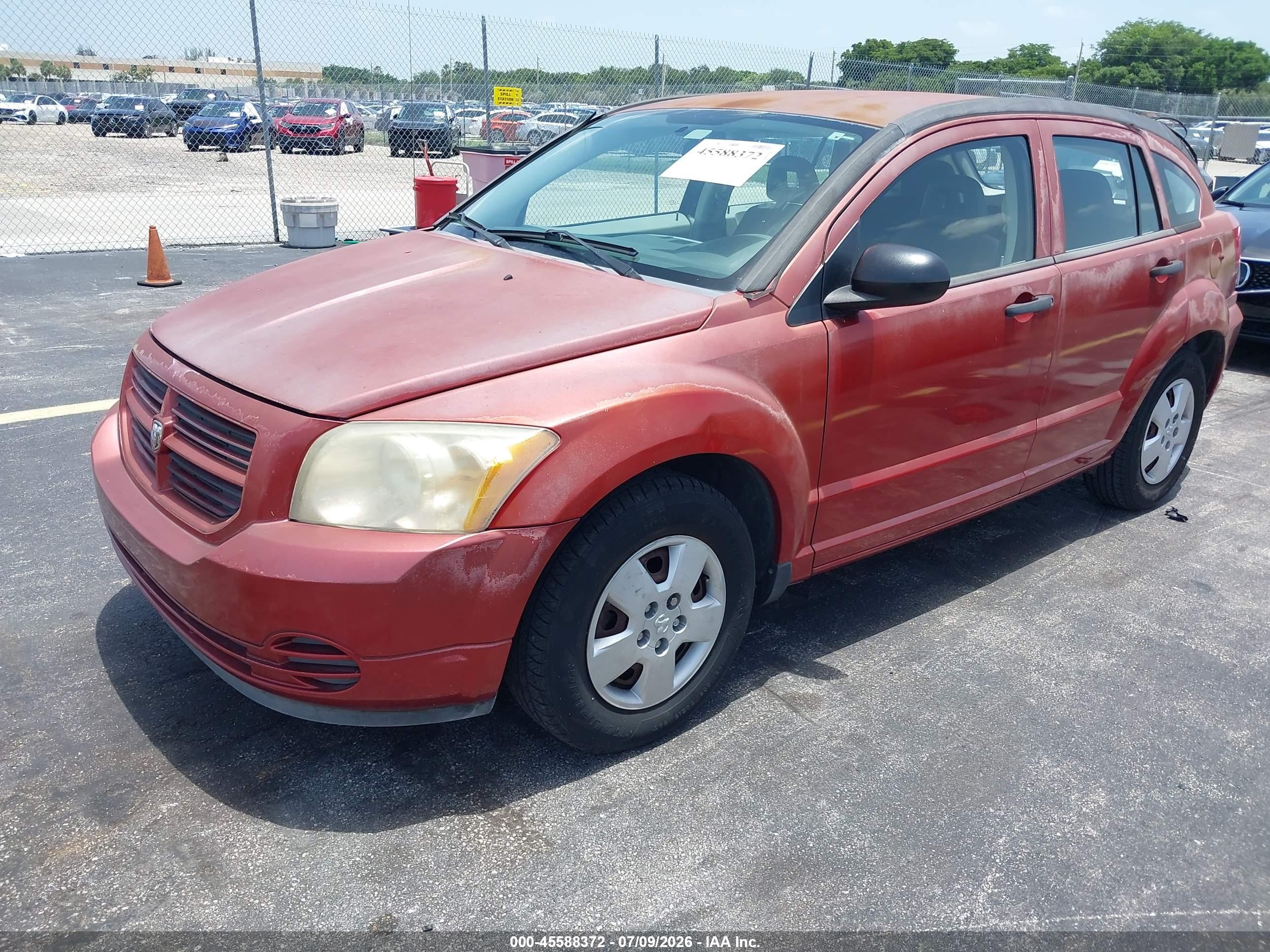 2007 Dodge Caliber   Red vin: 1B3HB28B87D132717
