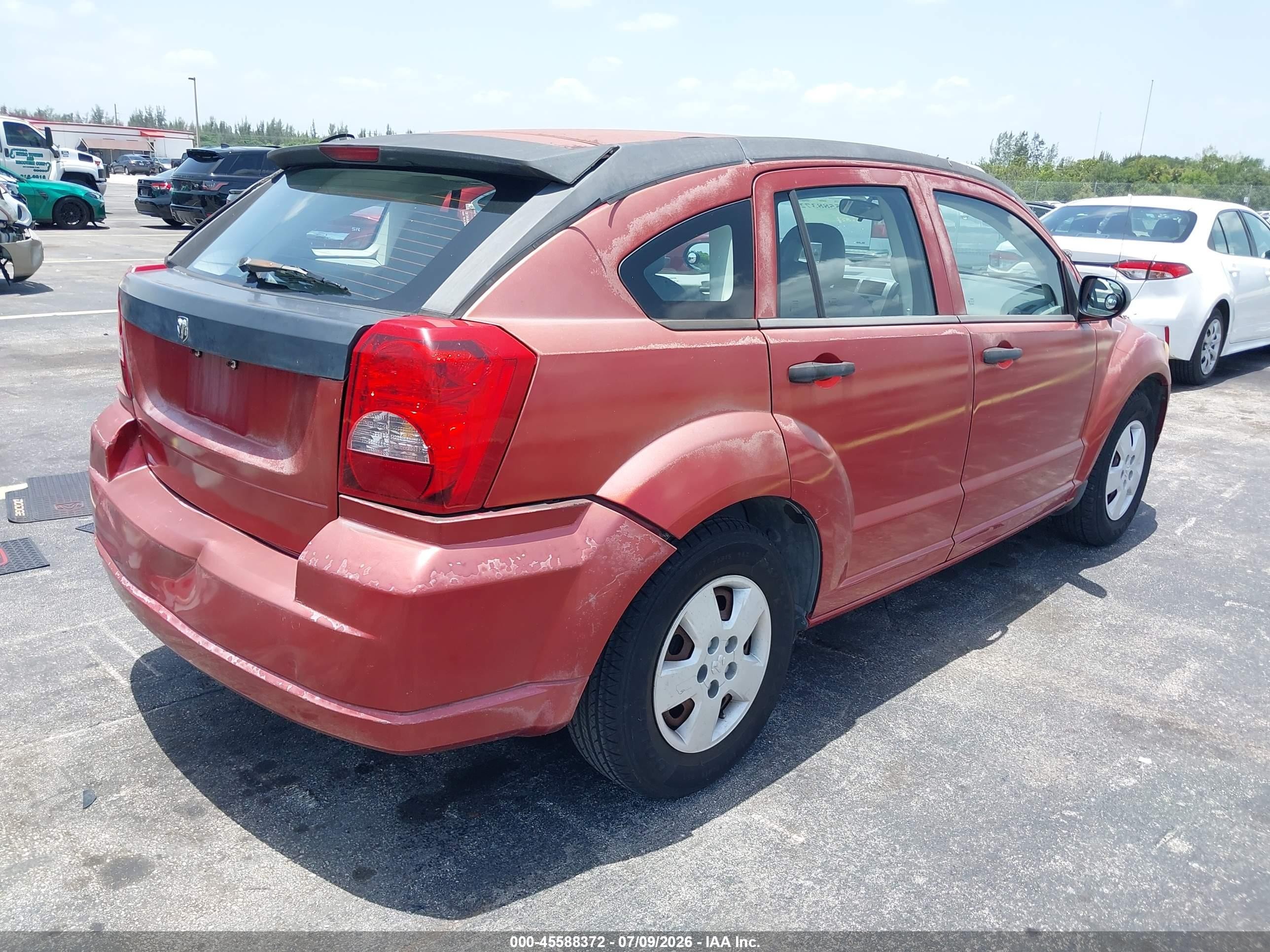2007 Dodge Caliber   Red vin: 1B3HB28B87D132717