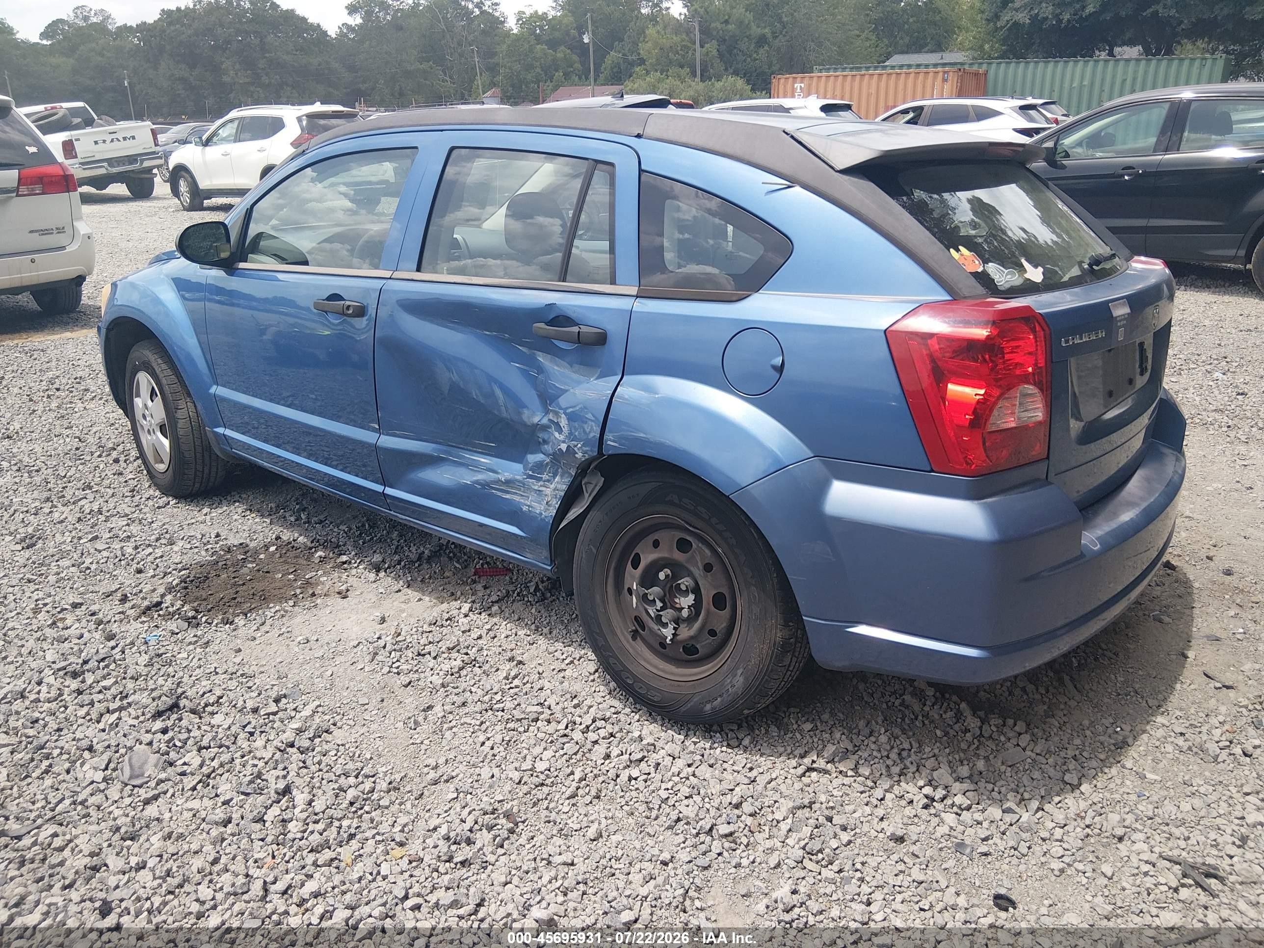 2007 Dodge Caliber   Blue vin: 1B3HB28B87D288336