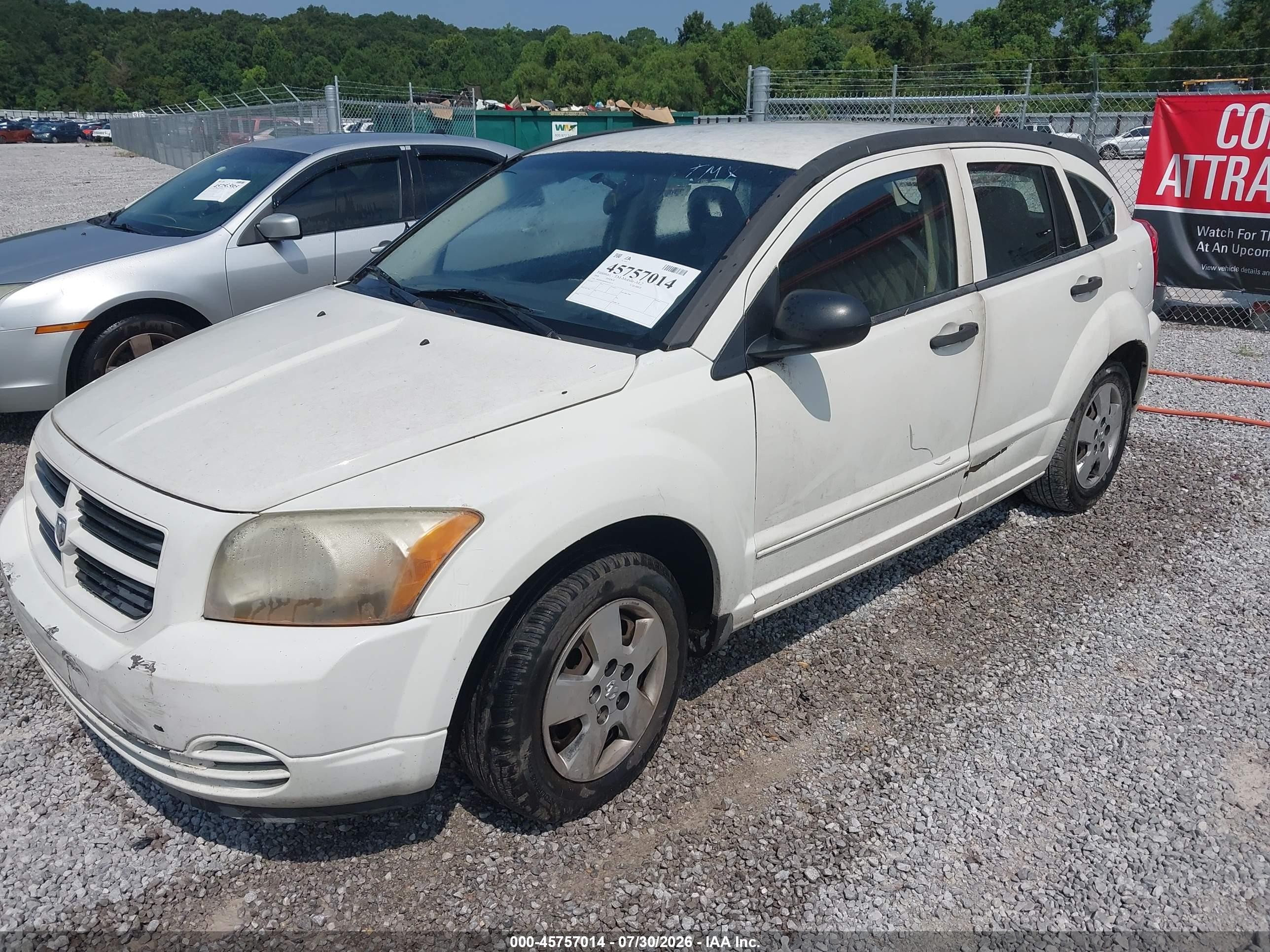2008 Dodge Caliber Se White vin: 1B3HB28B88D653177