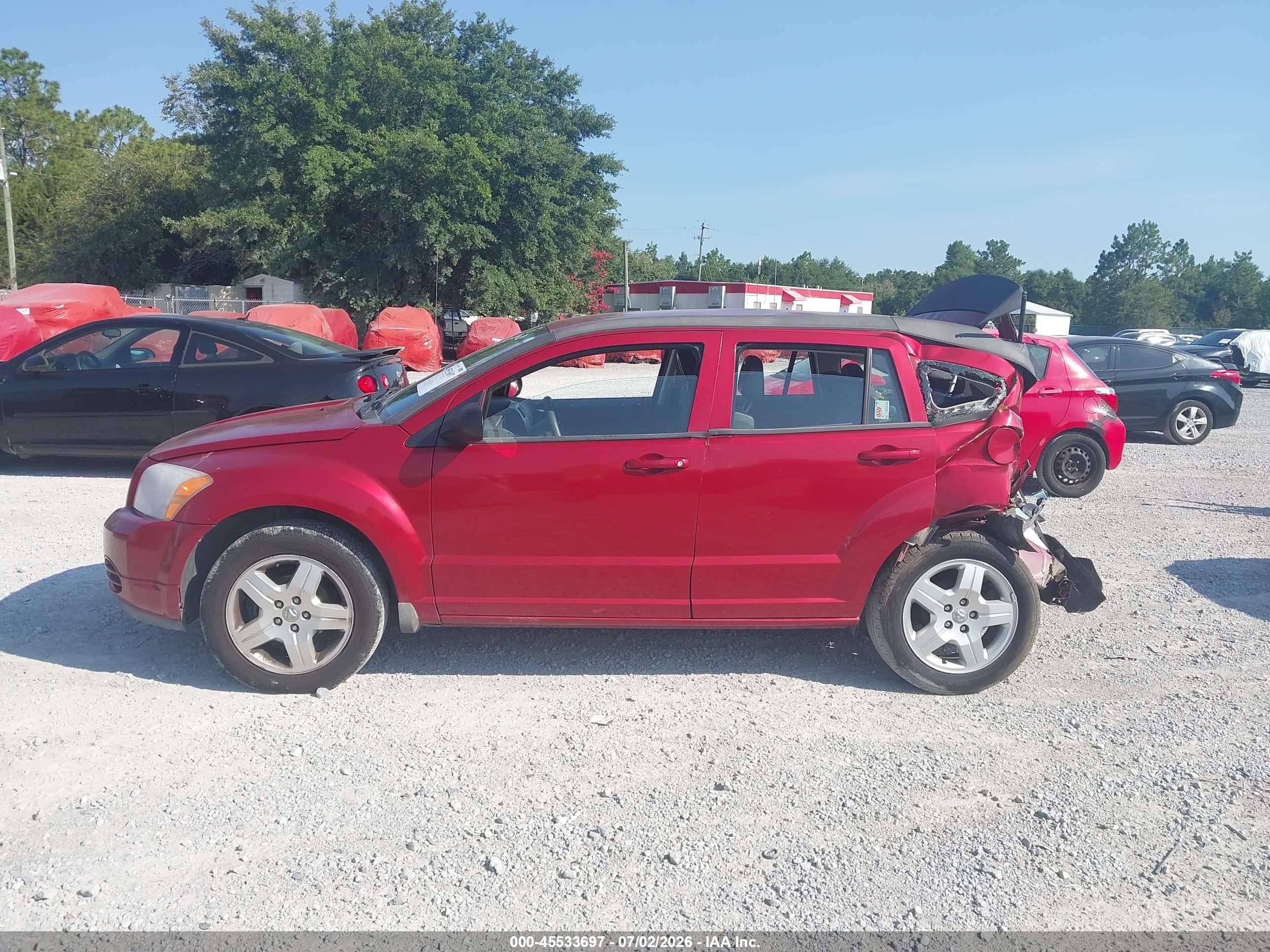 2009 Dodge Caliber Sxt Red vin: 1B3HB48A19D112198