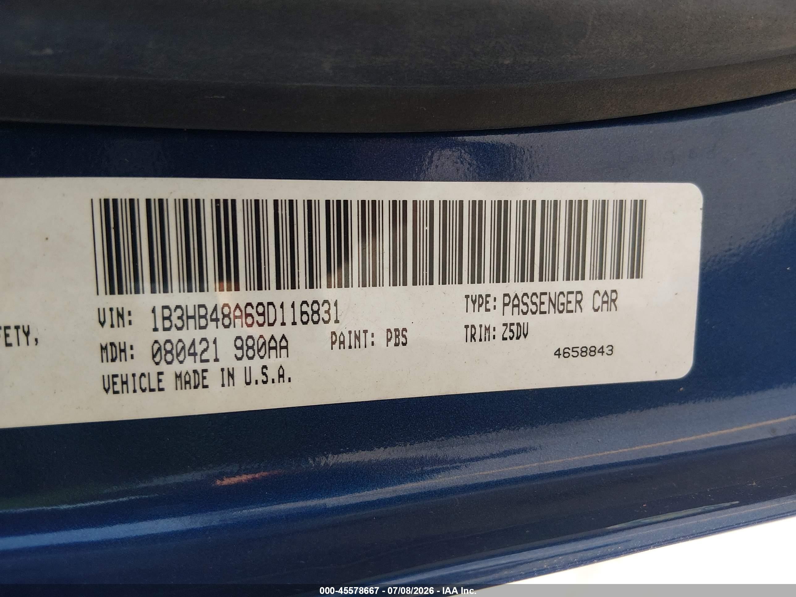 2009 Dodge Caliber Sxt Blue vin: 1B3HB48A69D116831