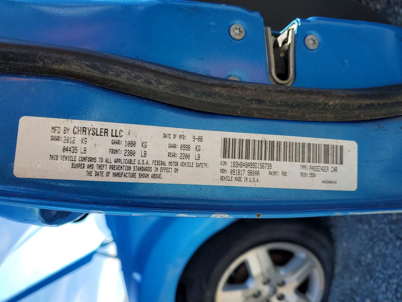 2009 Dodge Caliber Sxt Blue vin: 1B3HB48A99D156739