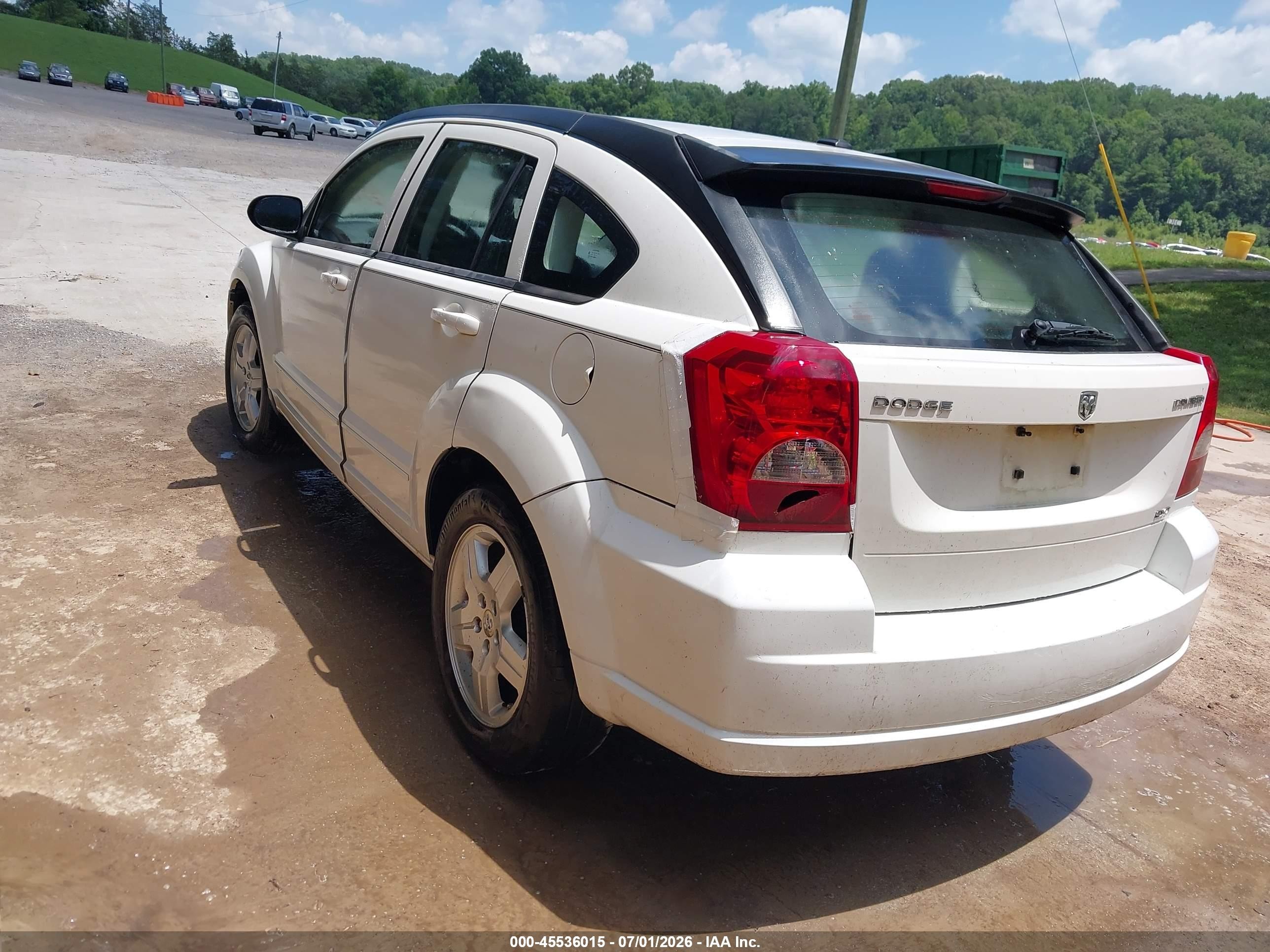 2009 Dodge Caliber Sxt White vin: 1B3HB48AX9D235630
