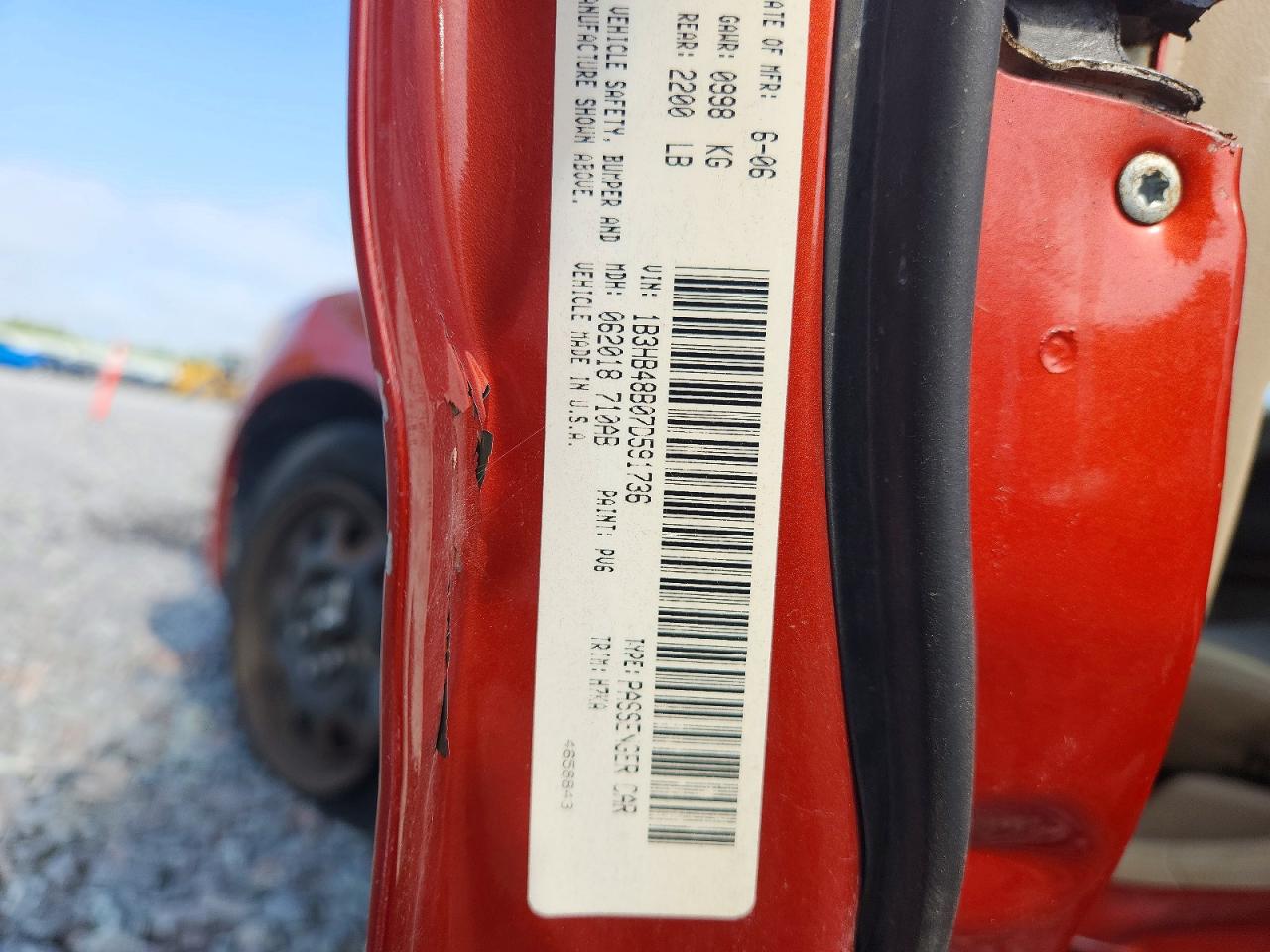 2007 Dodge Caliber Sxt Orange vin: 1B3HB48B07D591736