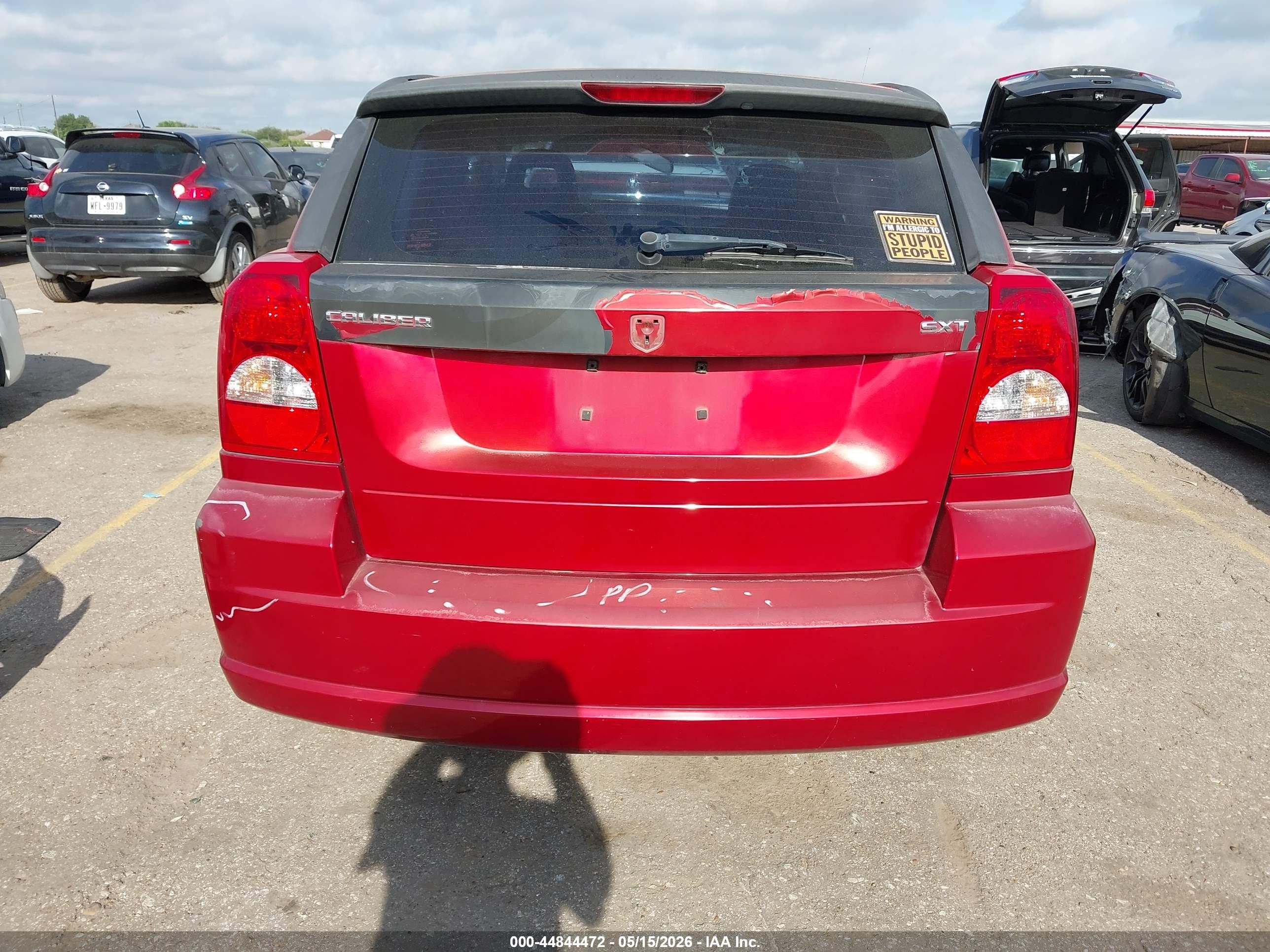 2007 Dodge Caliber Sxt Red vin: 1B3HB48B17D321091
