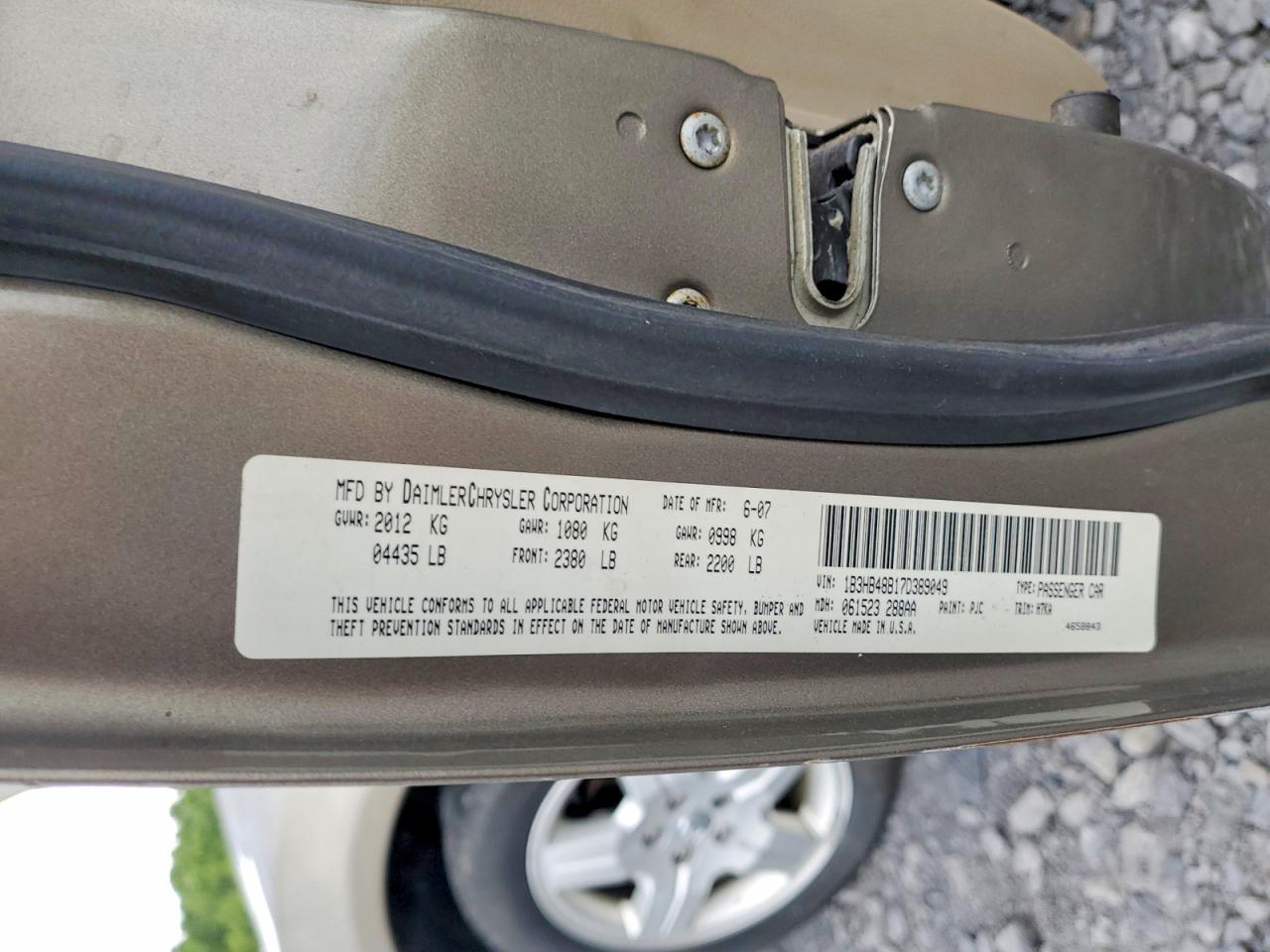 2007 Dodge Caliber Sxt Brown vin: 1B3HB48B17D389049