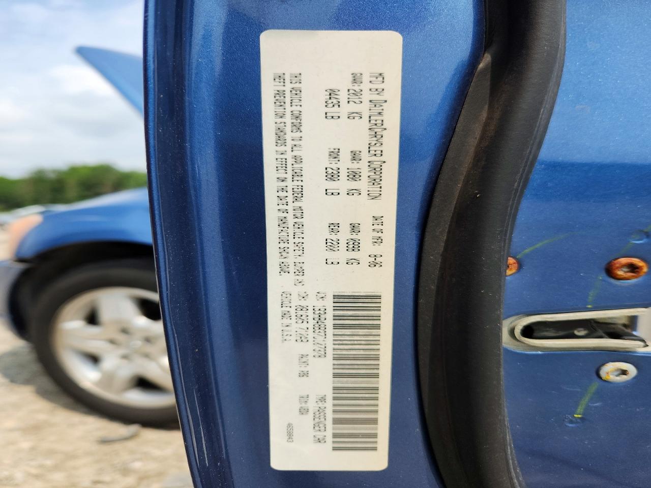 2007 Dodge Caliber Sxt Blue vin: 1B3HB48B37D107378