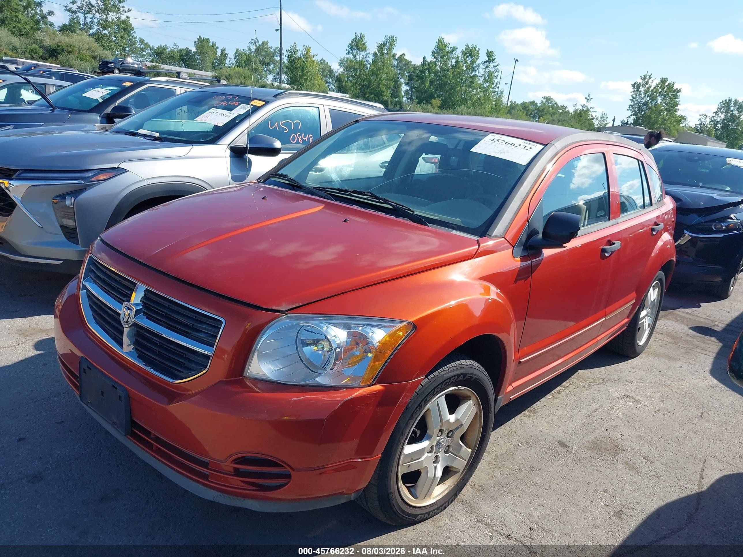 2007 Dodge Caliber Sxt Orange vin: 1B3HB48B37D125699