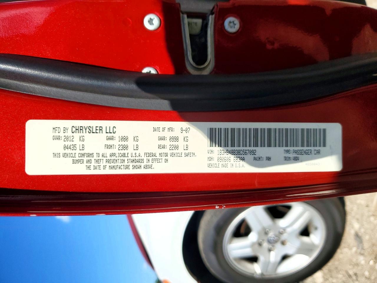 2008 Dodge Caliber Sxt Red vin: 1B3HB48B38D567092