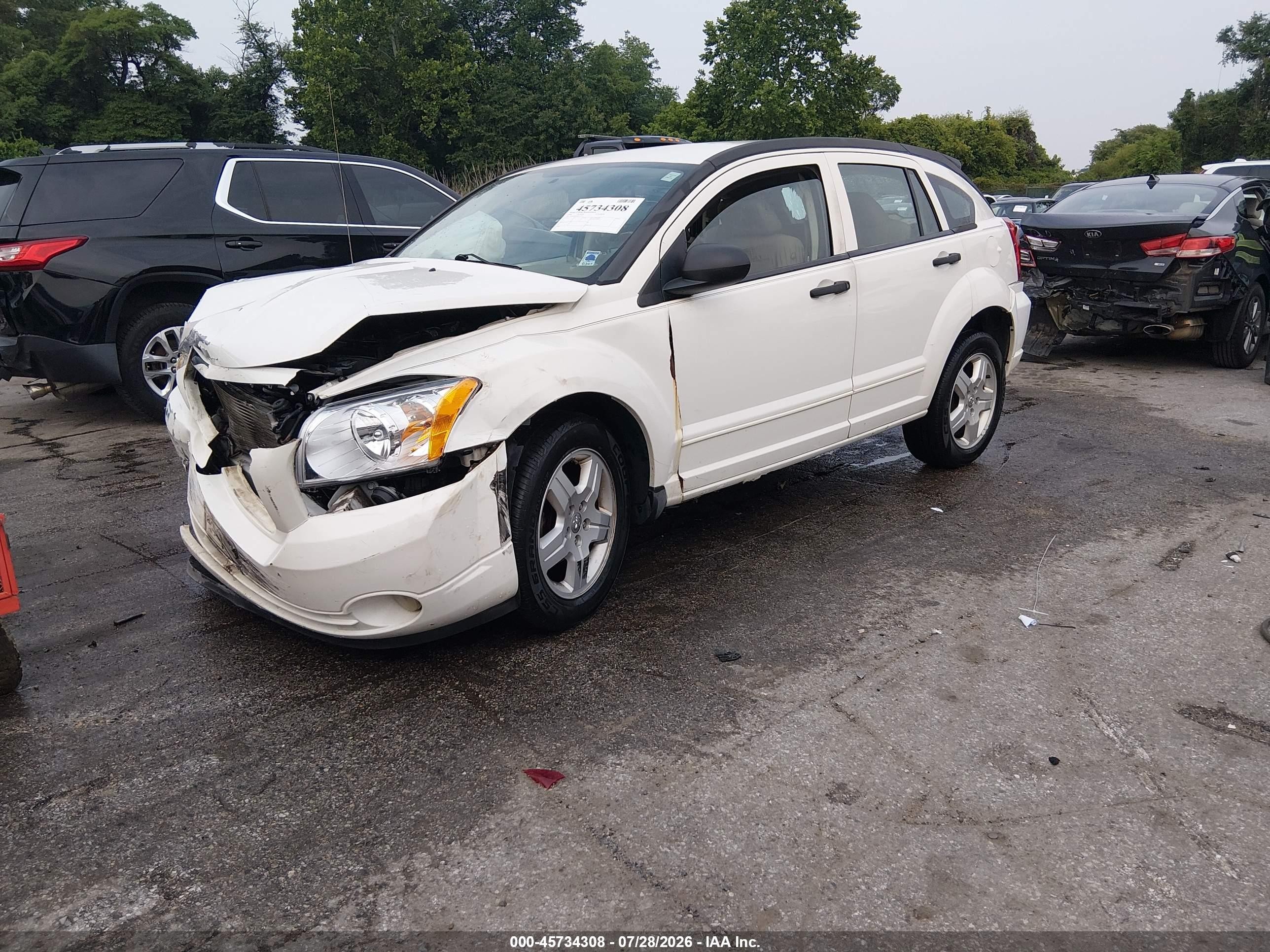 2008 Dodge Caliber Sxt Белый vin: 1B3HB48B38D617375