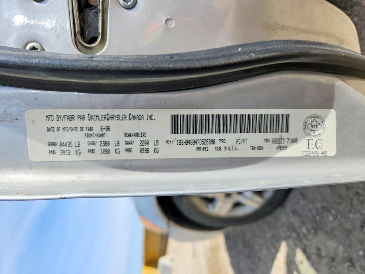 2007 Dodge Caliber Sxt Silver vin: 1B3HB48B47D525898