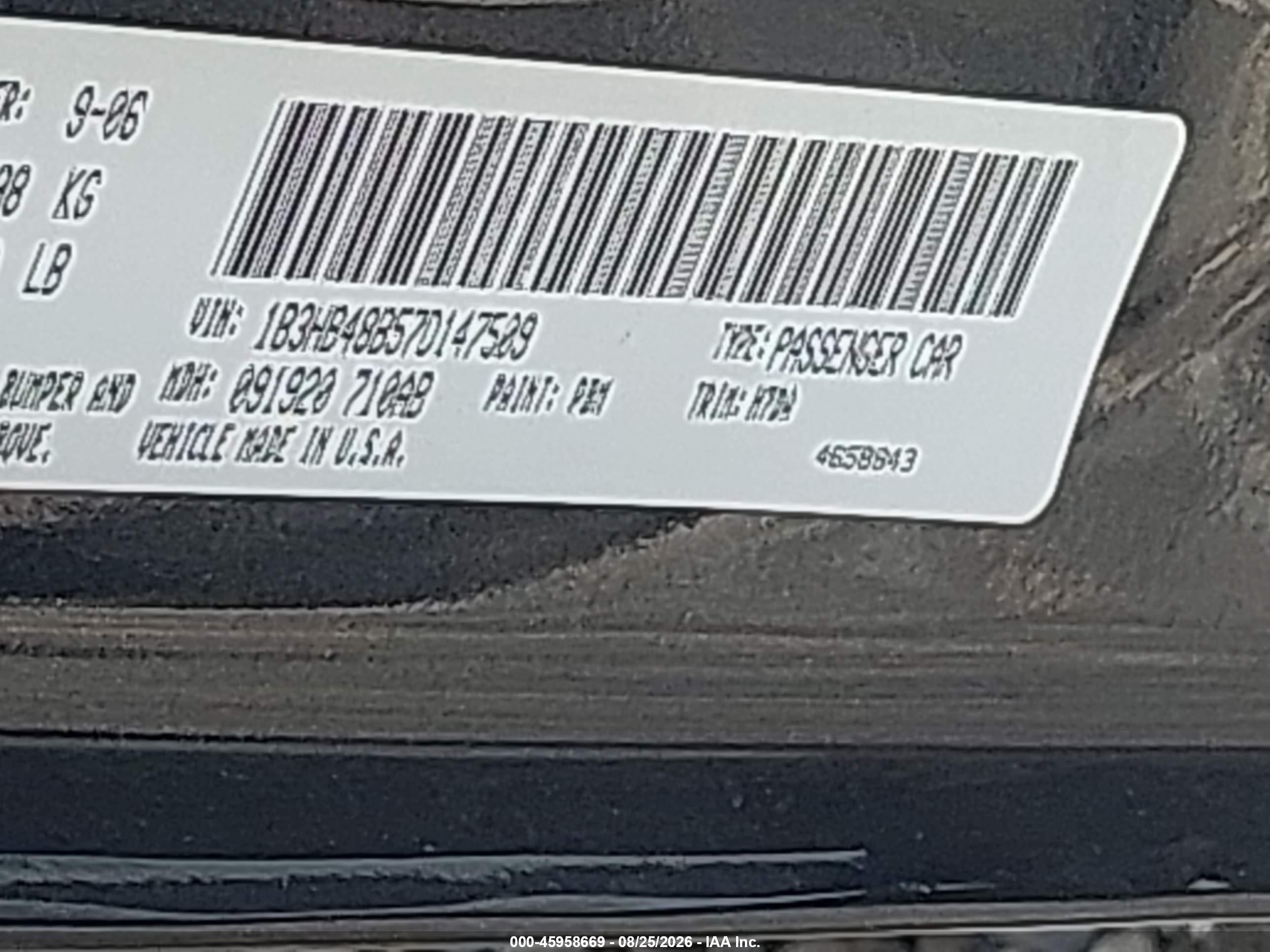 2007 Dodge Caliber Sxt Синий vin: 1B3HB48B57D147509