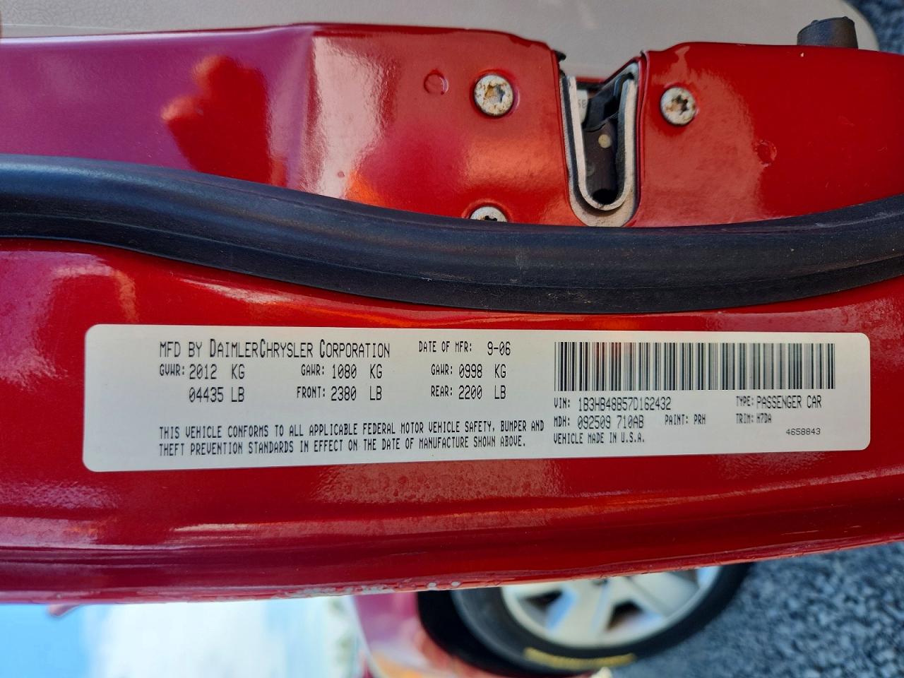 2007 Dodge Caliber Sxt Red vin: 1B3HB48B57D162432