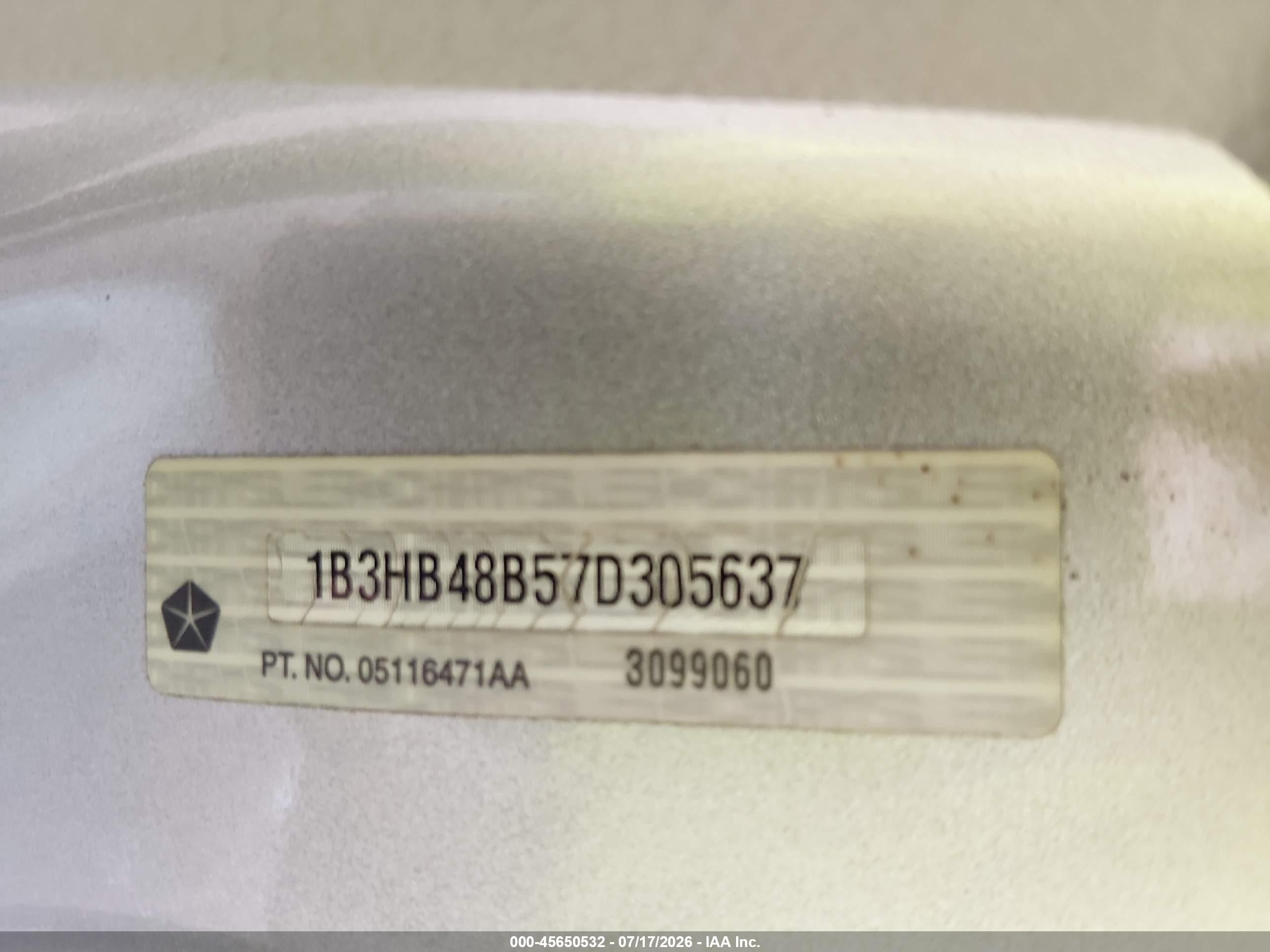 2007 Dodge Caliber Sxt Gray vin: 1B3HB48B57D305637
