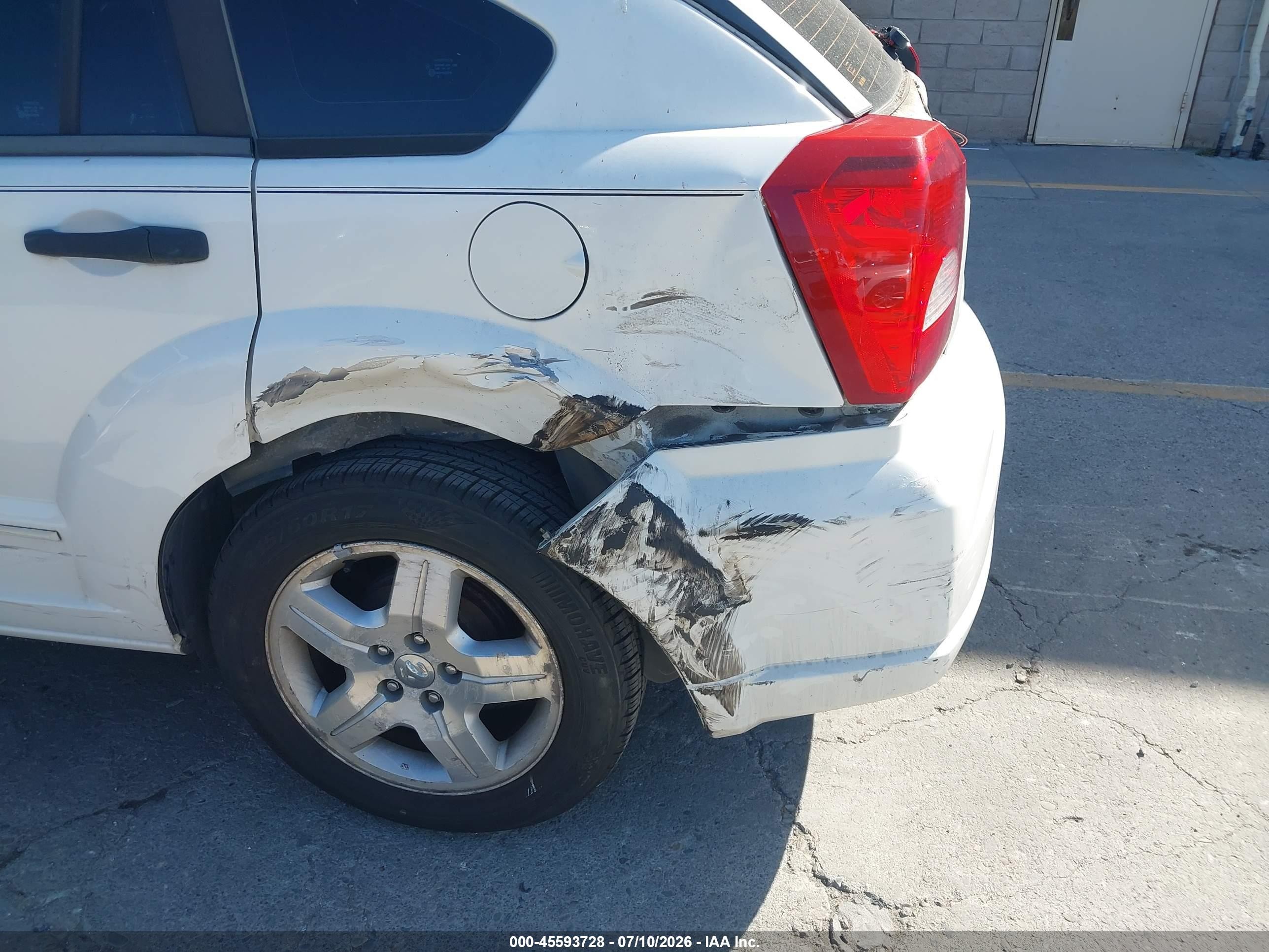2007 Dodge Caliber Sxt White vin: 1B3HB48B77D109649