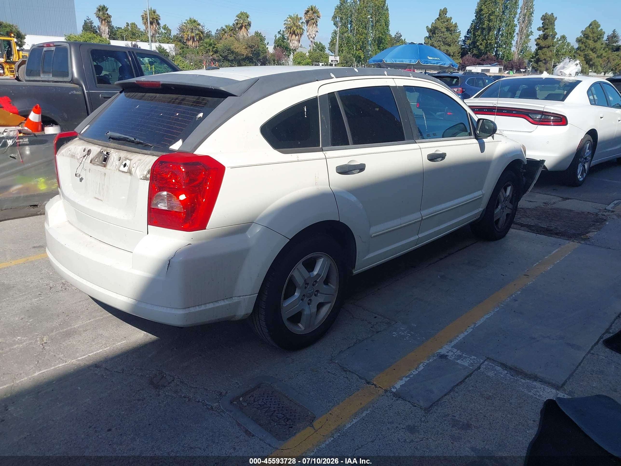 2007 Dodge Caliber Sxt White vin: 1B3HB48B77D109649
