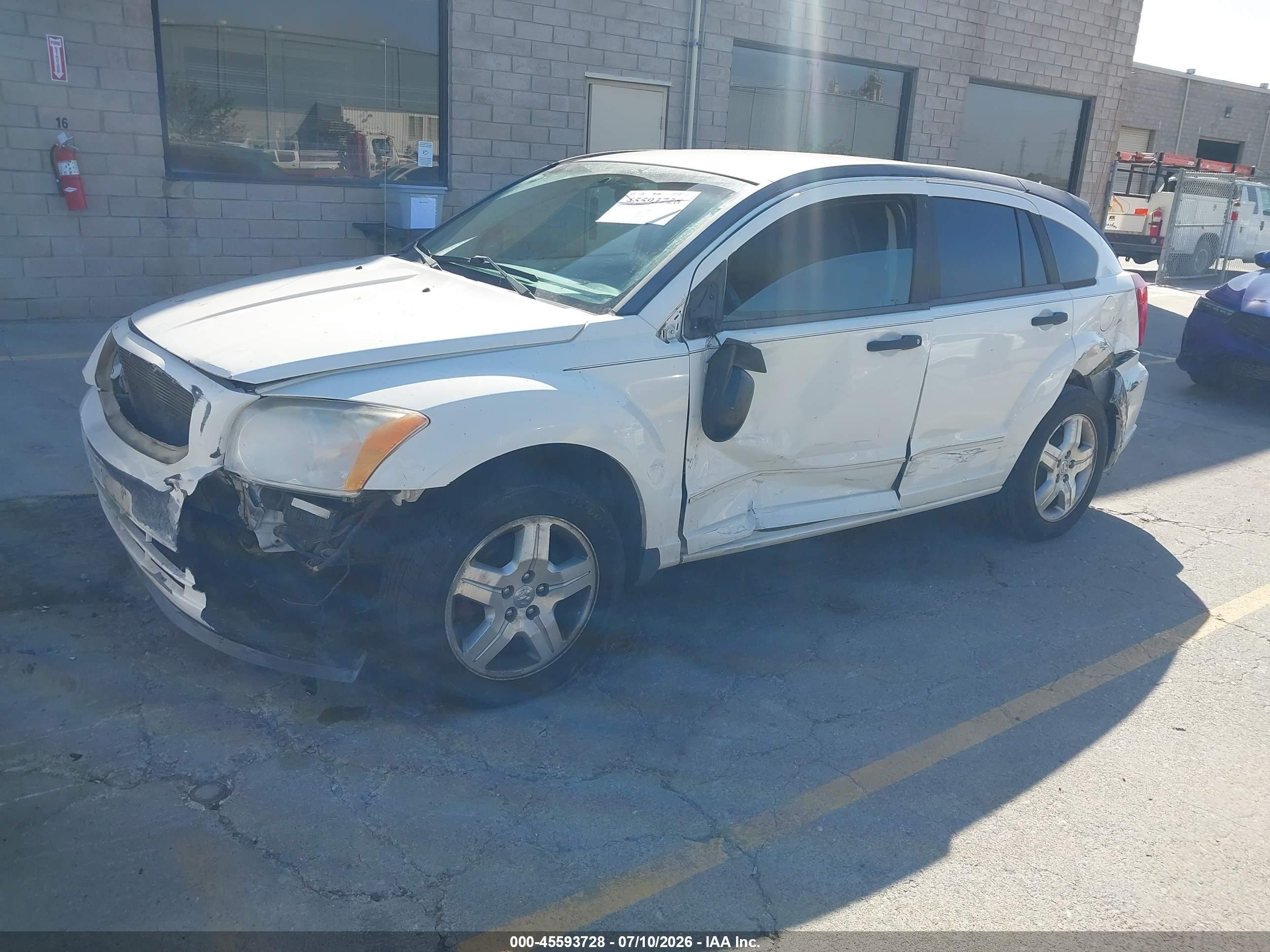 2007 Dodge Caliber Sxt White vin: 1B3HB48B77D109649