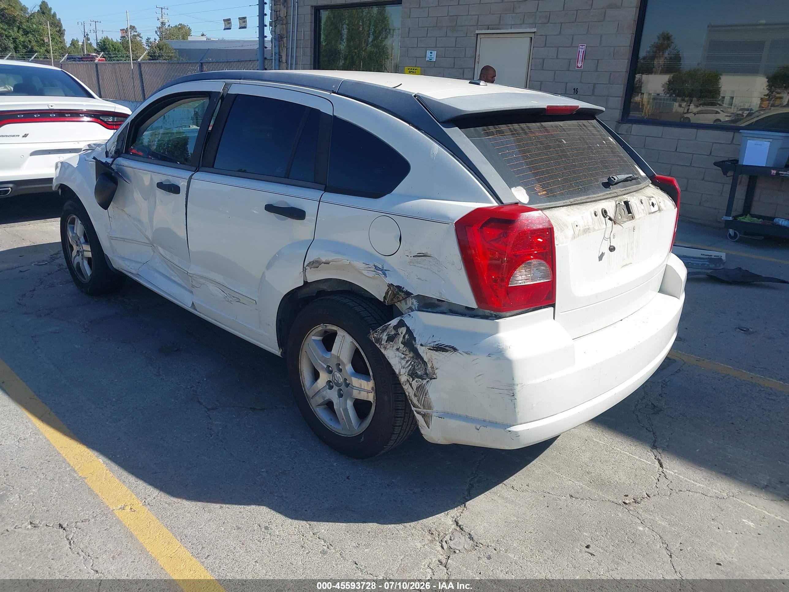 2007 Dodge Caliber Sxt White vin: 1B3HB48B77D109649