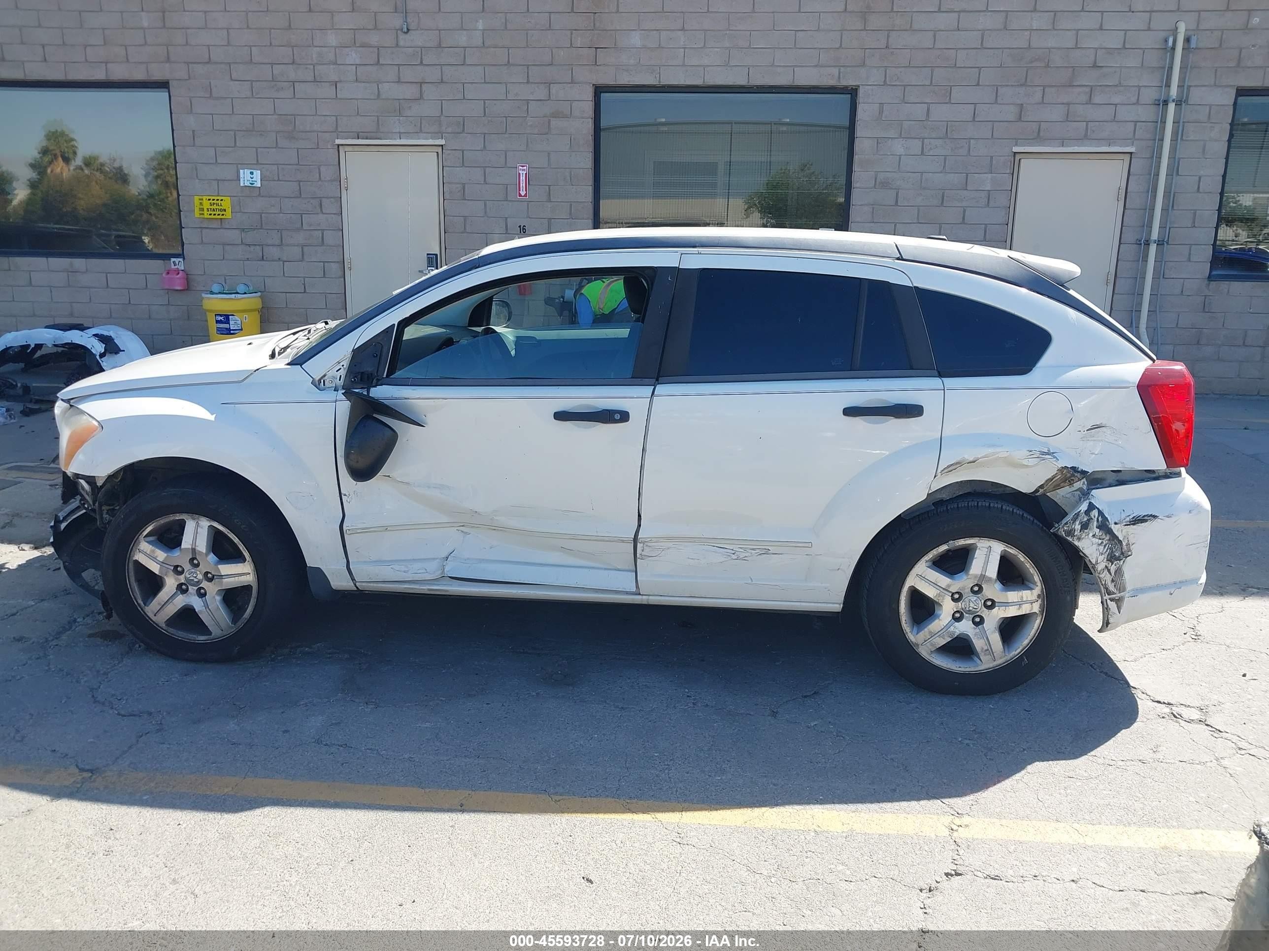 2007 Dodge Caliber Sxt White vin: 1B3HB48B77D109649