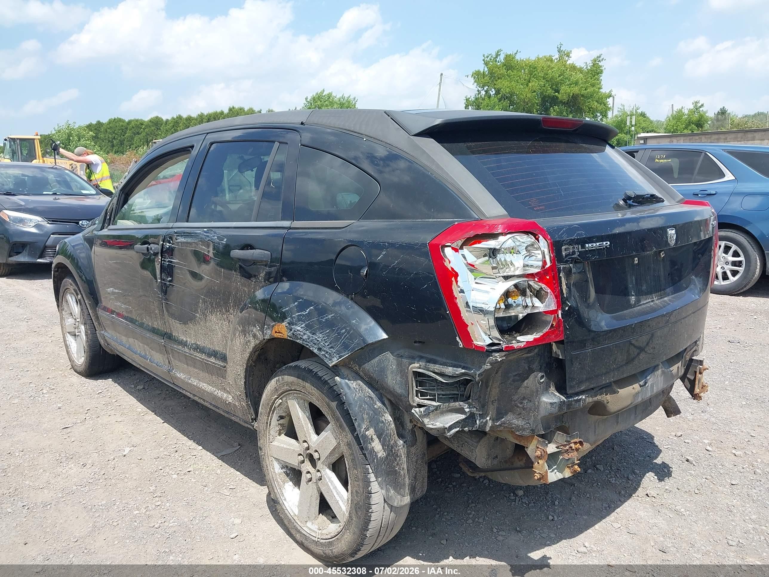 2007 Dodge Caliber Sxt Black vin: 1B3HB48B87D186983