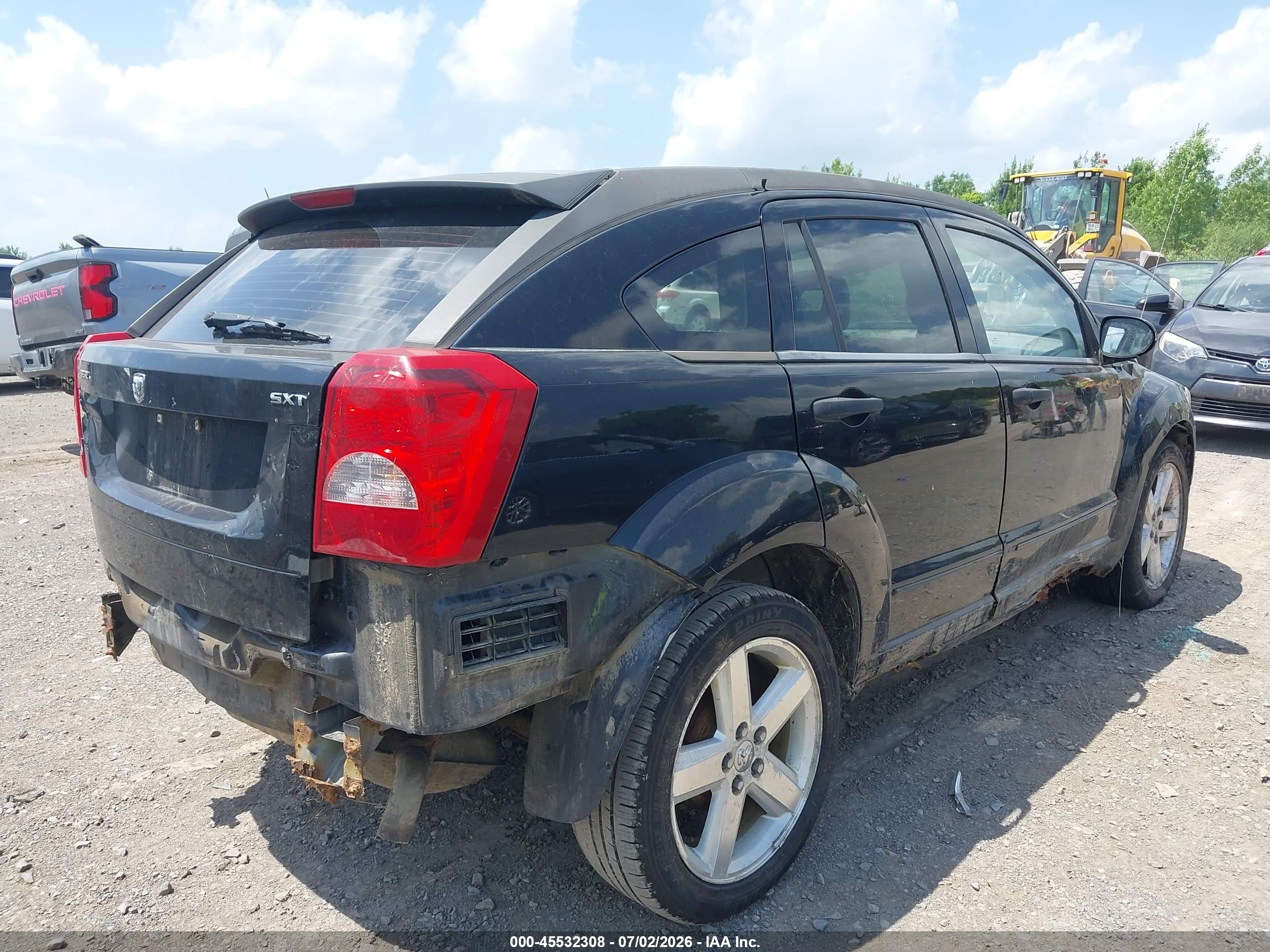 2007 Dodge Caliber Sxt Black vin: 1B3HB48B87D186983