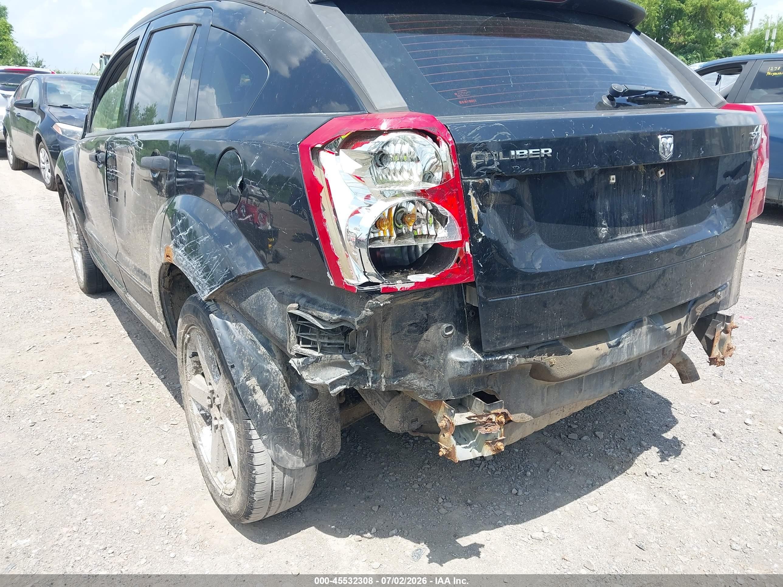 2007 Dodge Caliber Sxt Black vin: 1B3HB48B87D186983