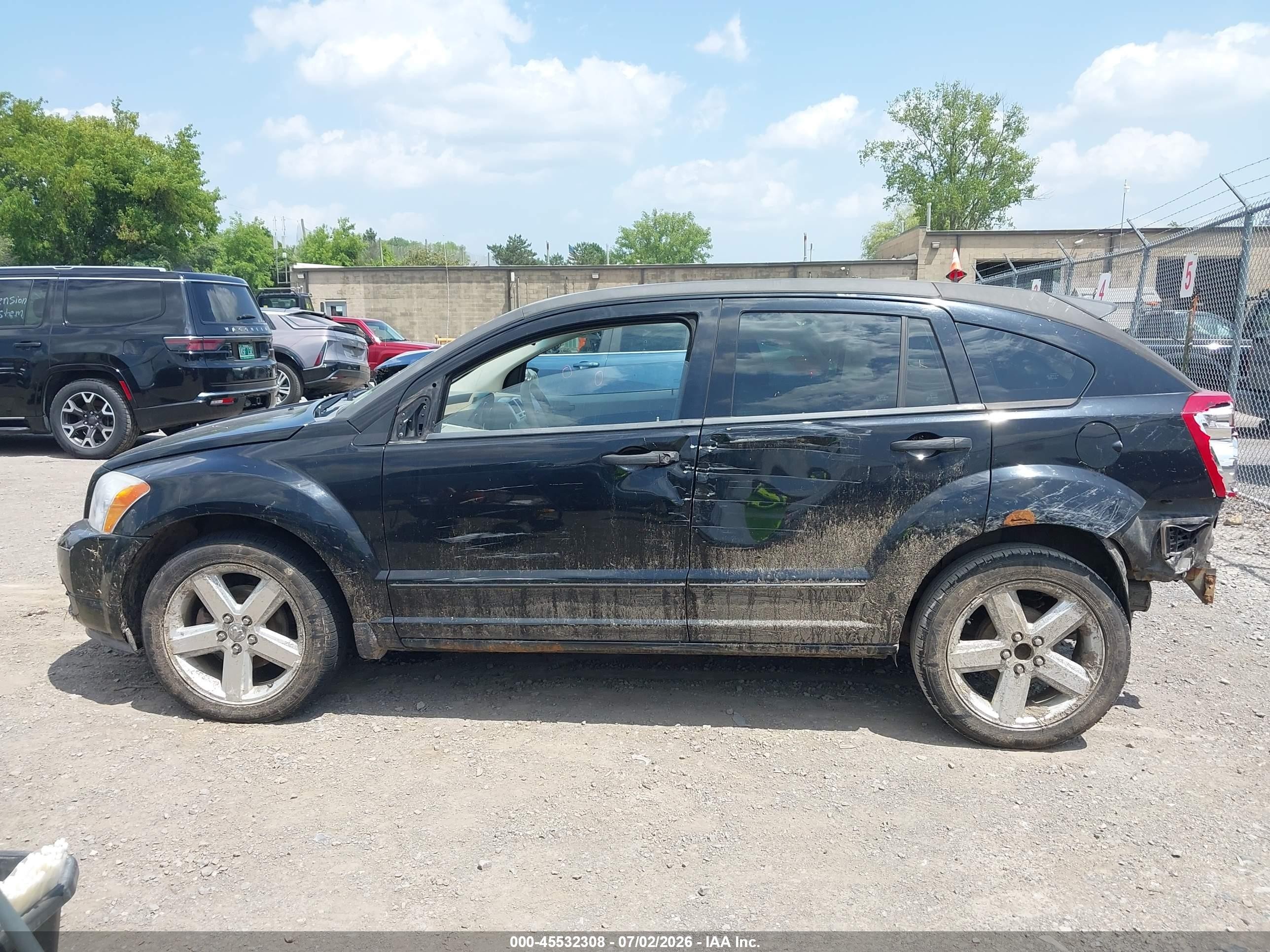 2007 Dodge Caliber Sxt Black vin: 1B3HB48B87D186983