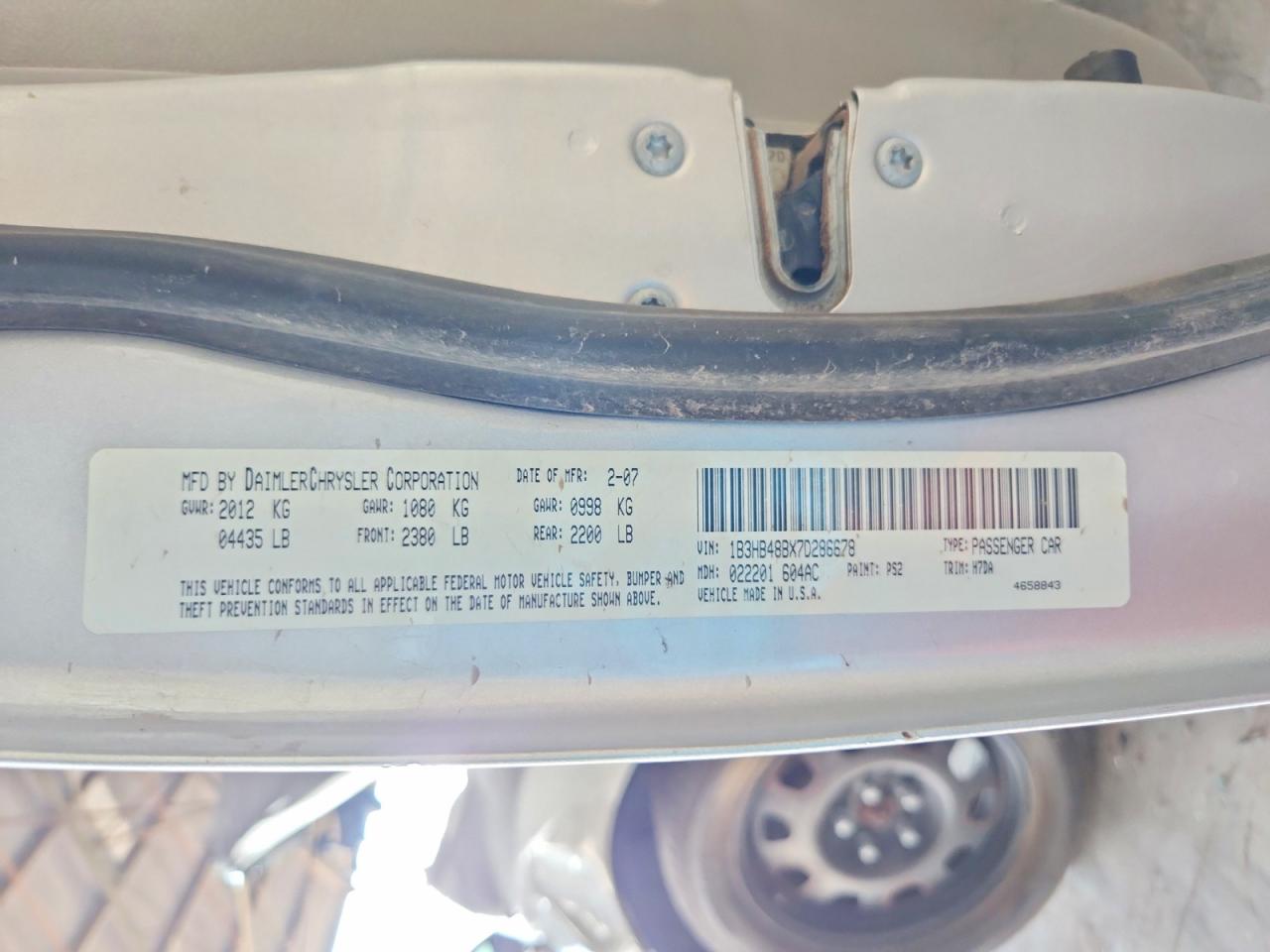 2007 Dodge Caliber Sxt Silver vin: 1B3HB48BX7D286678
