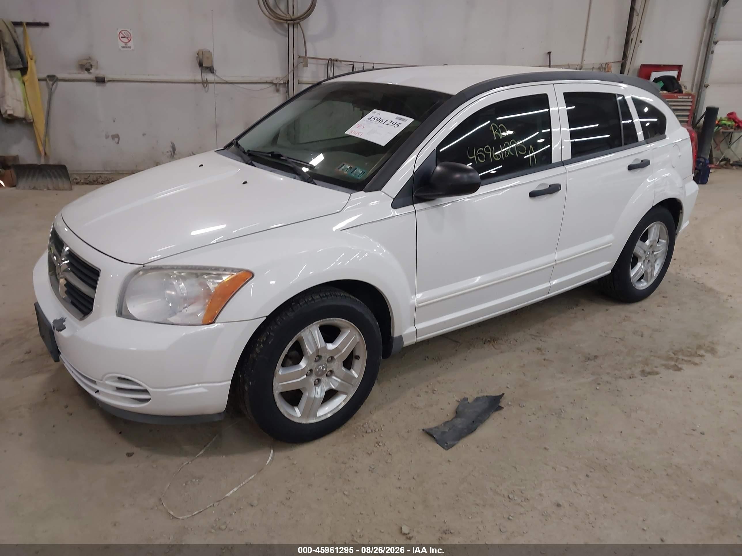 2007 Dodge Caliber Sxt White vin: 1B3HB48BX7D328413