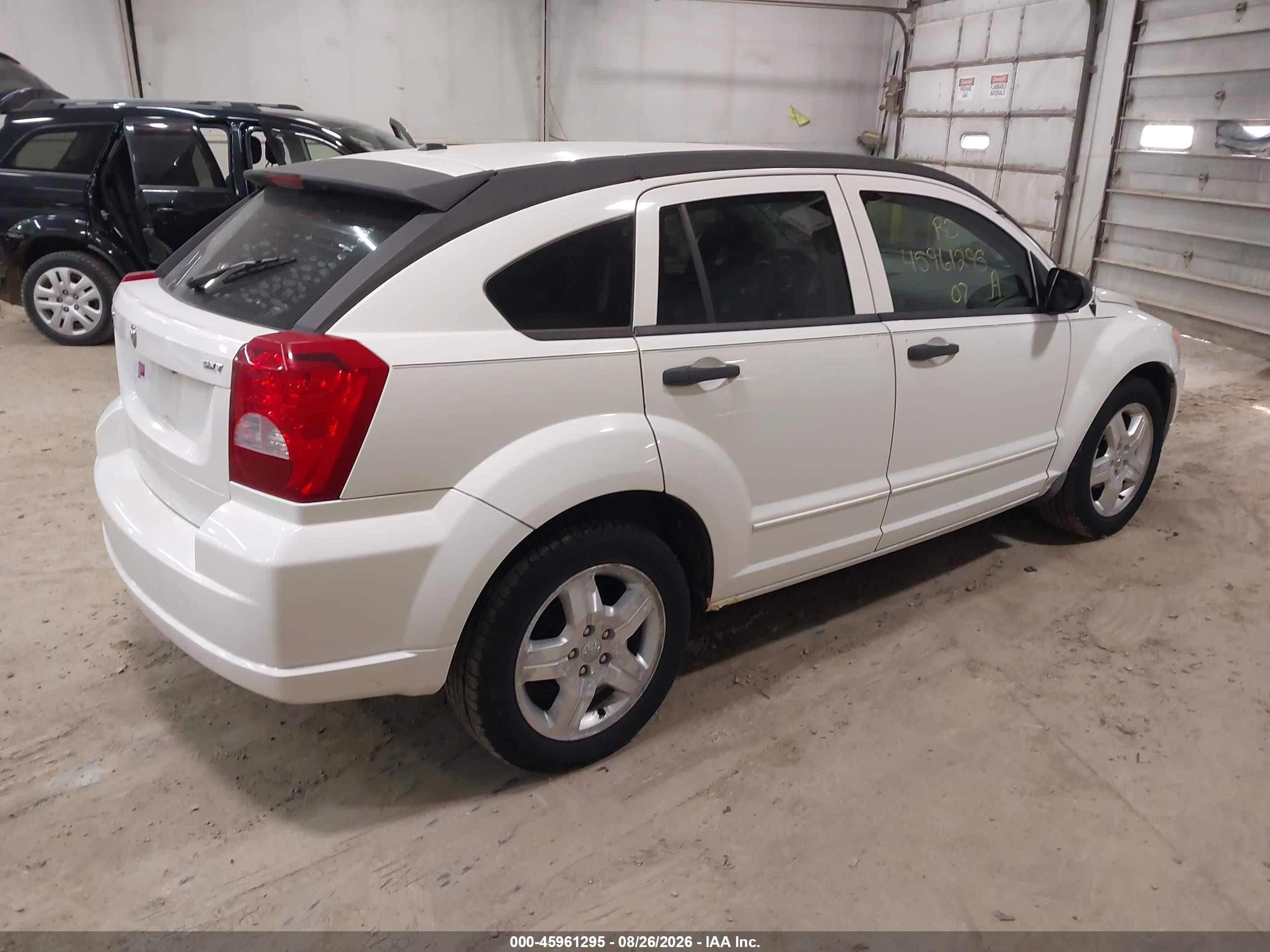 2007 Dodge Caliber Sxt White vin: 1B3HB48BX7D328413