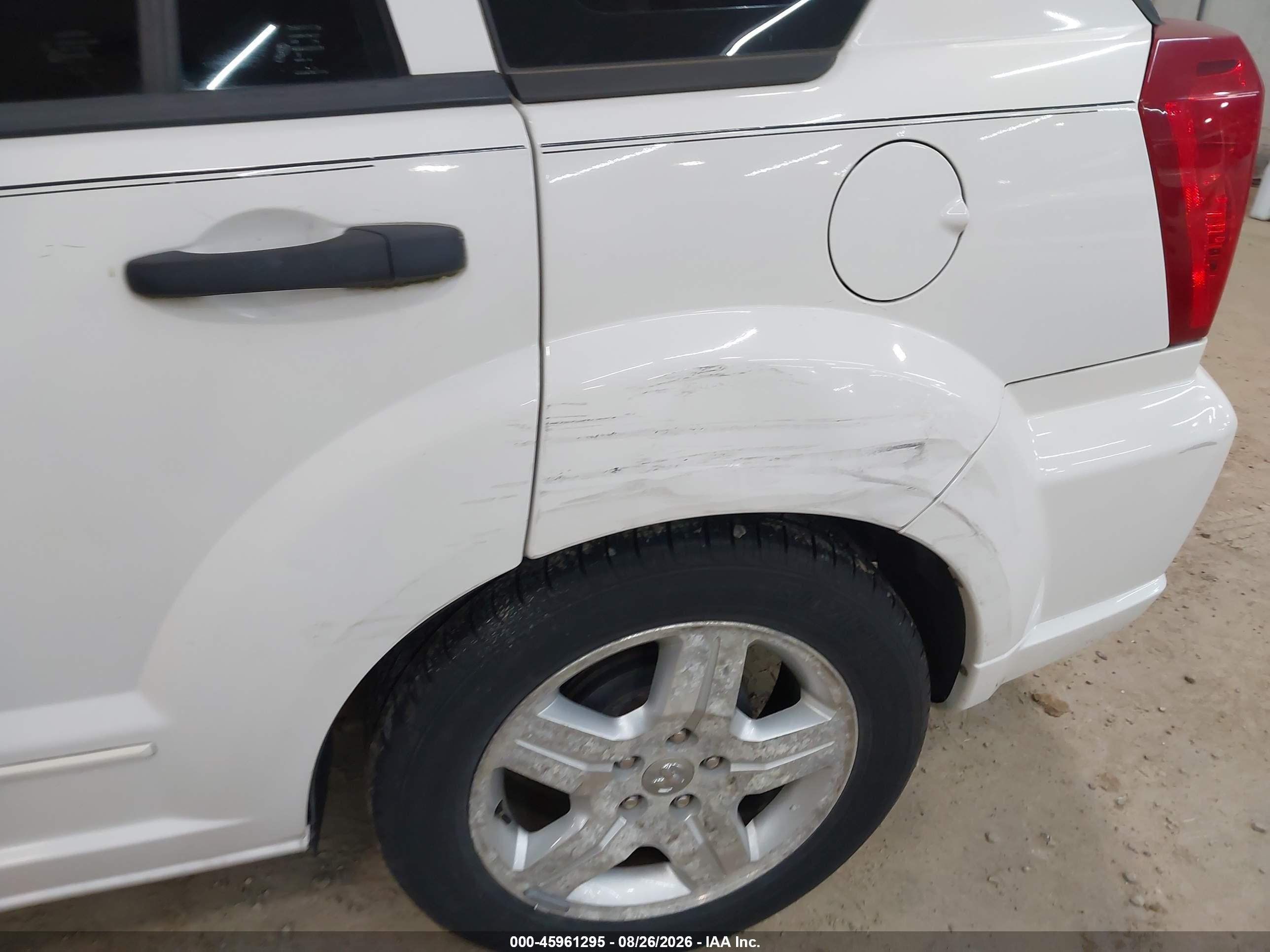 2007 Dodge Caliber Sxt White vin: 1B3HB48BX7D328413