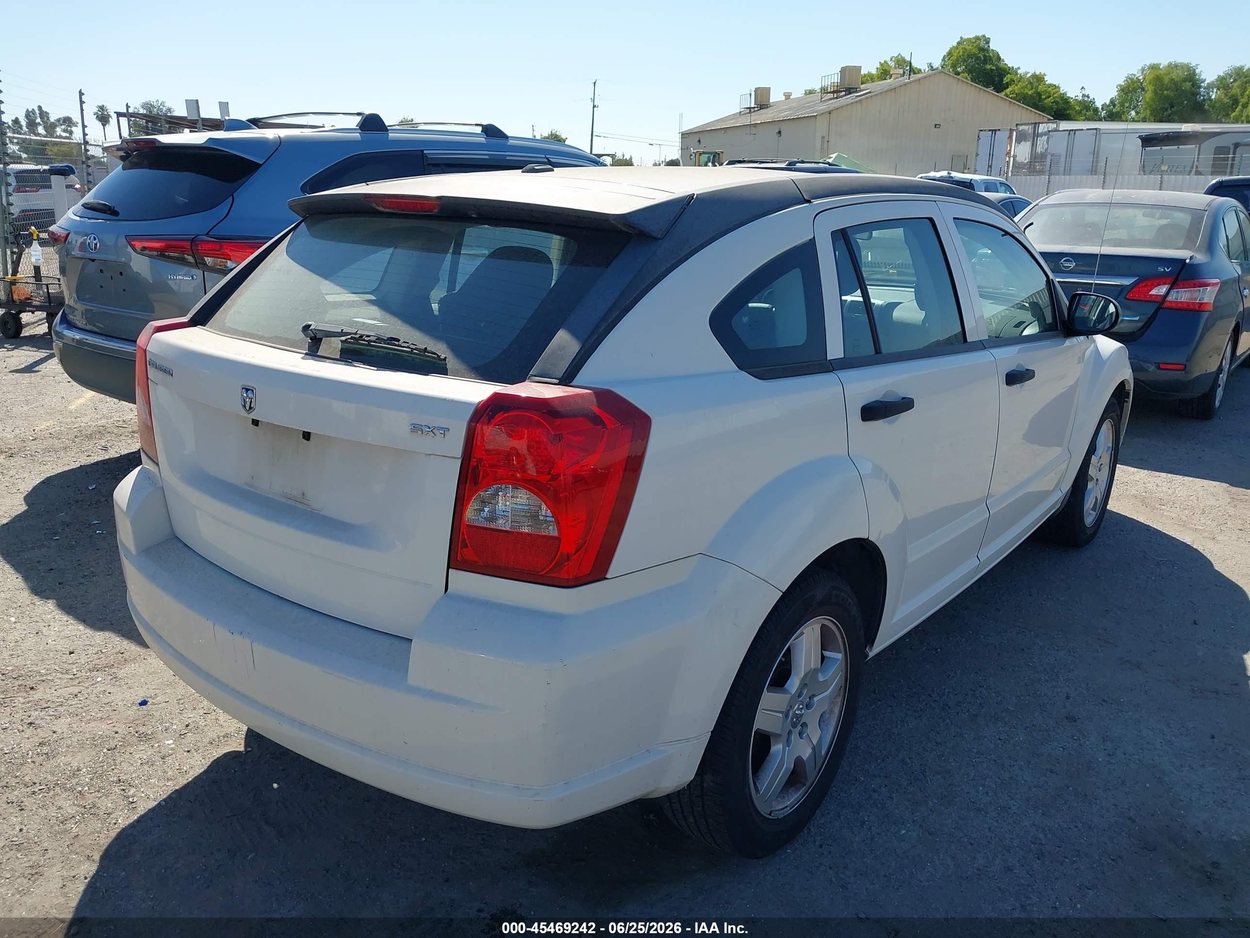 2008 Dodge Caliber Sxt White vin: 1B3HB48BX8D691148