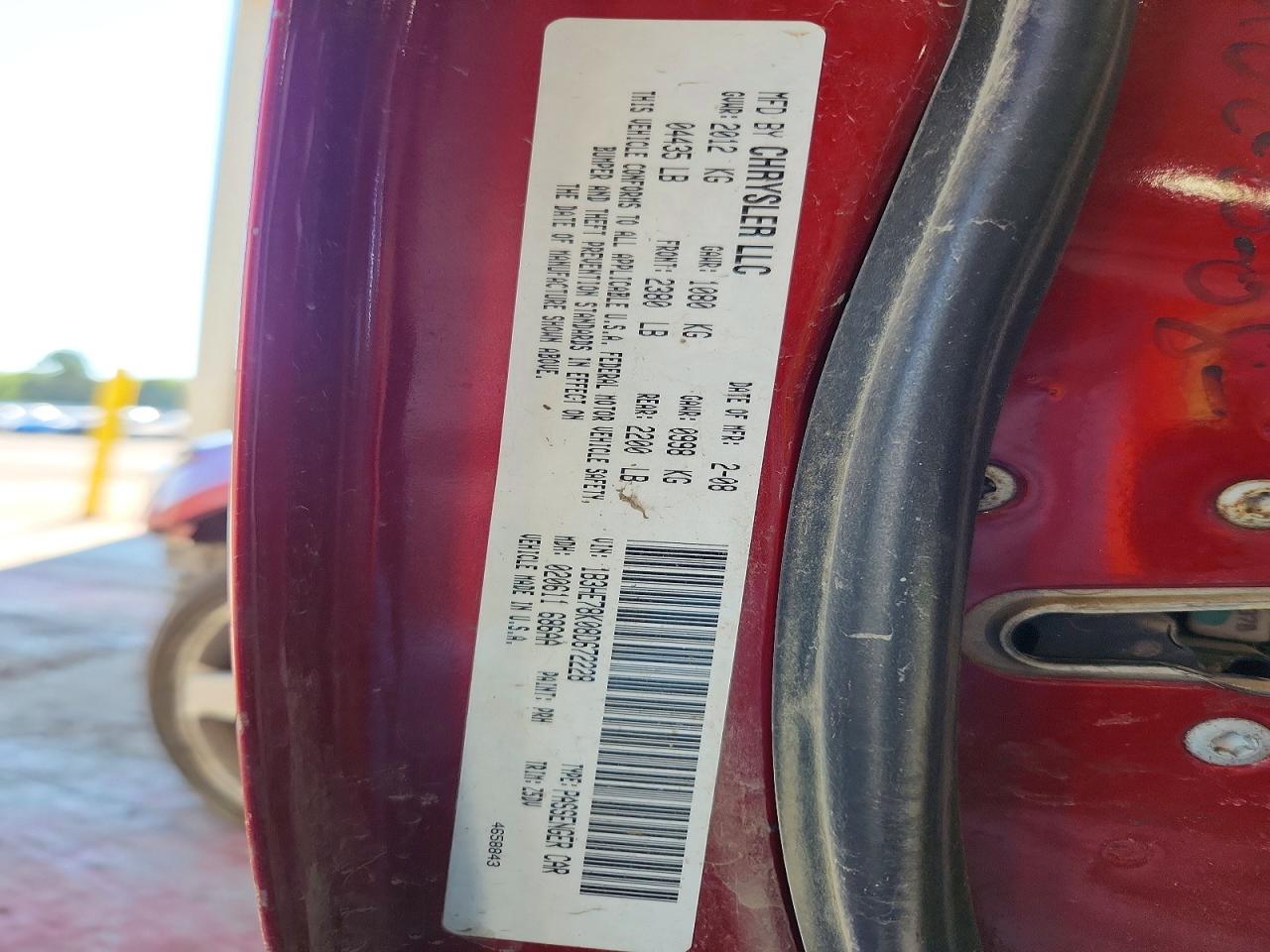 2008 Dodge Caliber R/t Burgundy vin: 1B3HE78K08D672228