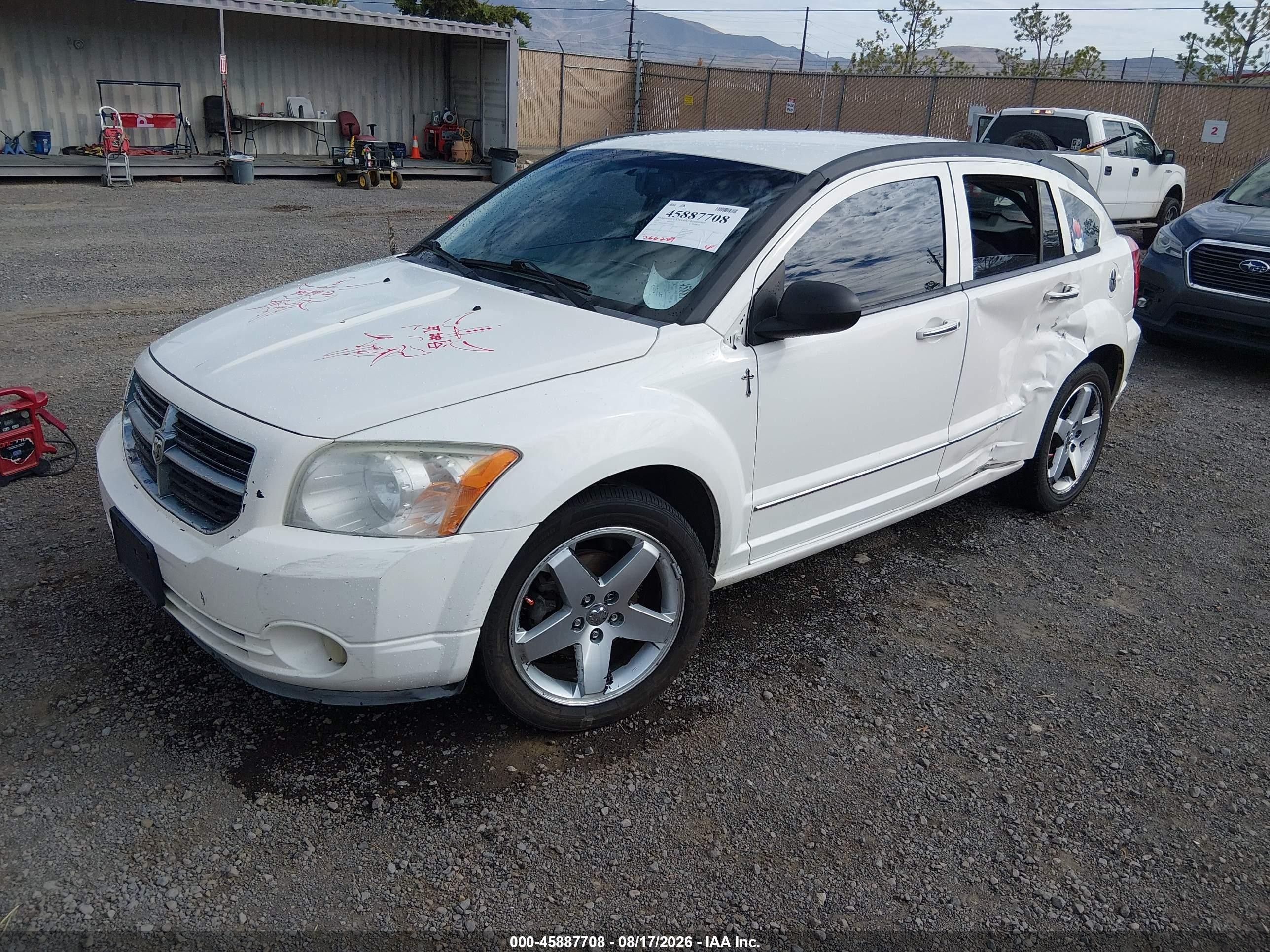2007 Dodge Caliber R/t White vin: 1B3HE78K67D152811